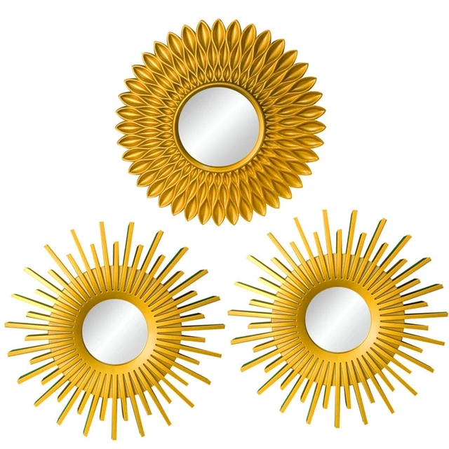 Gold Mirrors for Wall Decor Set of 3 Hanging Ornament Art Crafts Supplies  for Home Bedroom Bathroom Small Round Wall Mirror - AliExpress