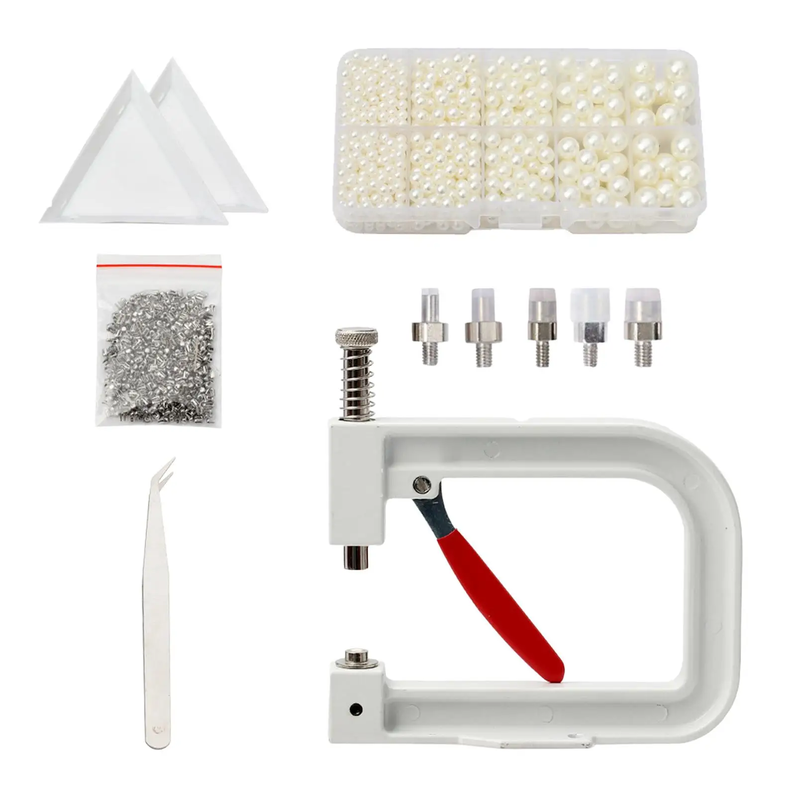 Bead Setting Machine, Manual Pressure Bead Setting Tool with 5 Bead Sizes DIY