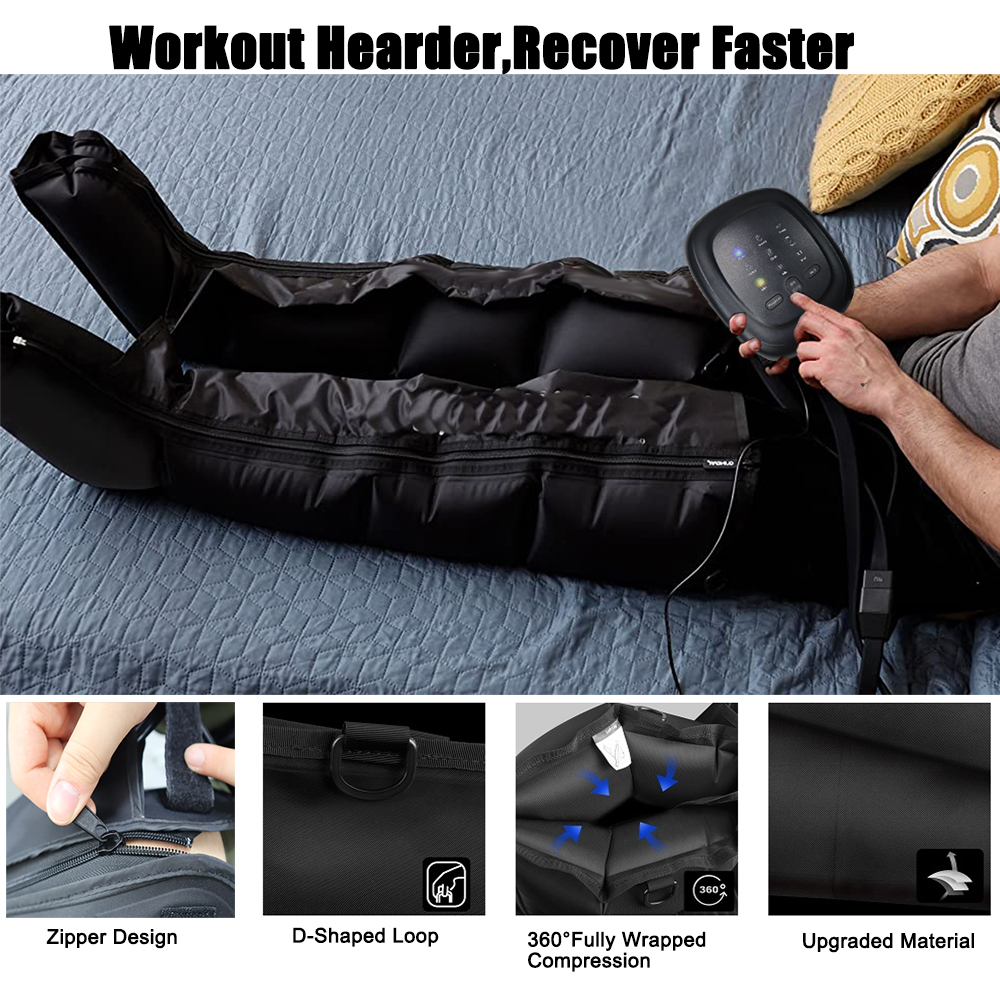 Loftkompressioun Beenmassager Entspannt Muskelen Wraps Fouss Knöchel Wademassage Hine Fërdert d'Blutzirkulatioun Lindert Péng_voghion.com