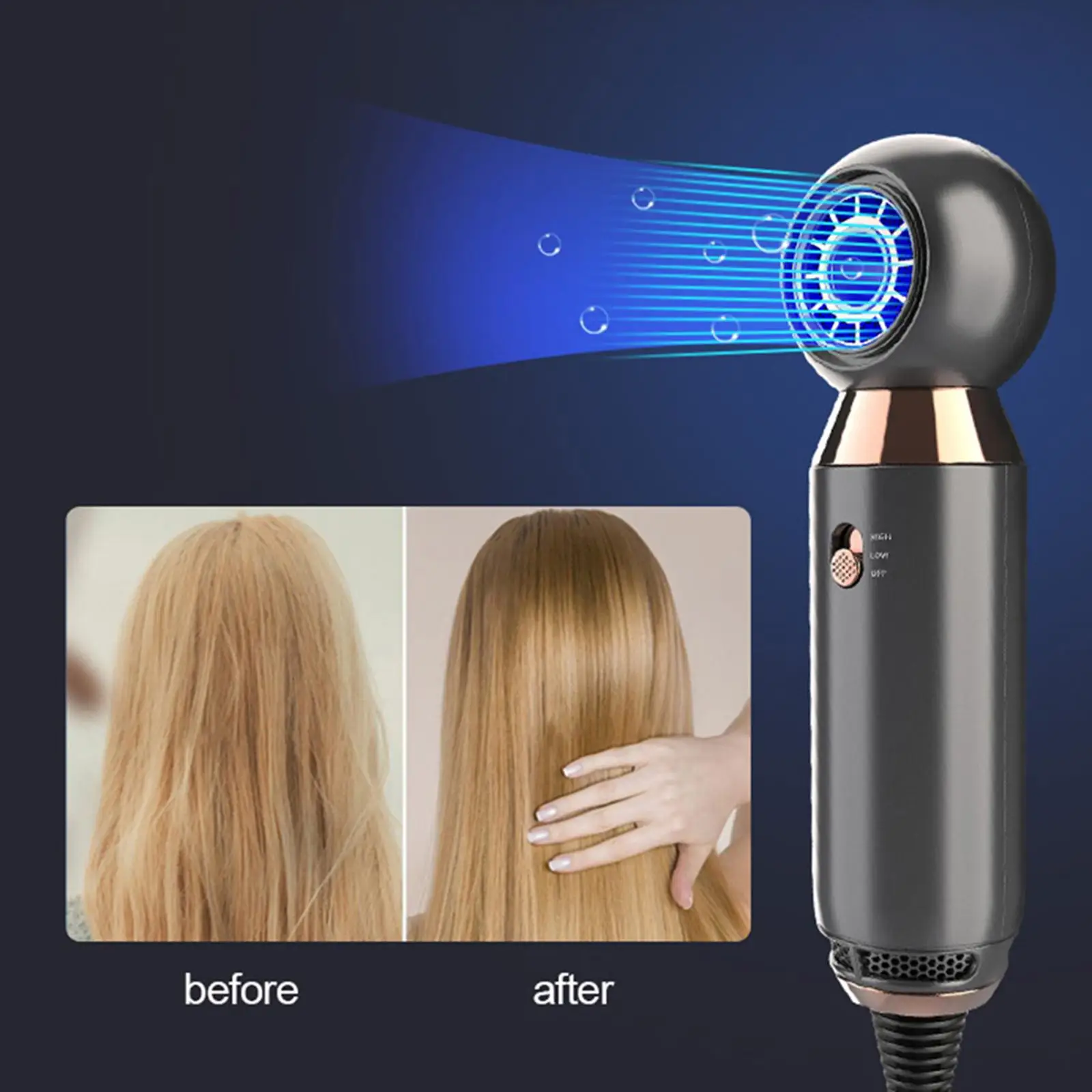 Household Hair Dryer Hammer Diffuser for No Hair Damage Curly Hair Dormitory Salon