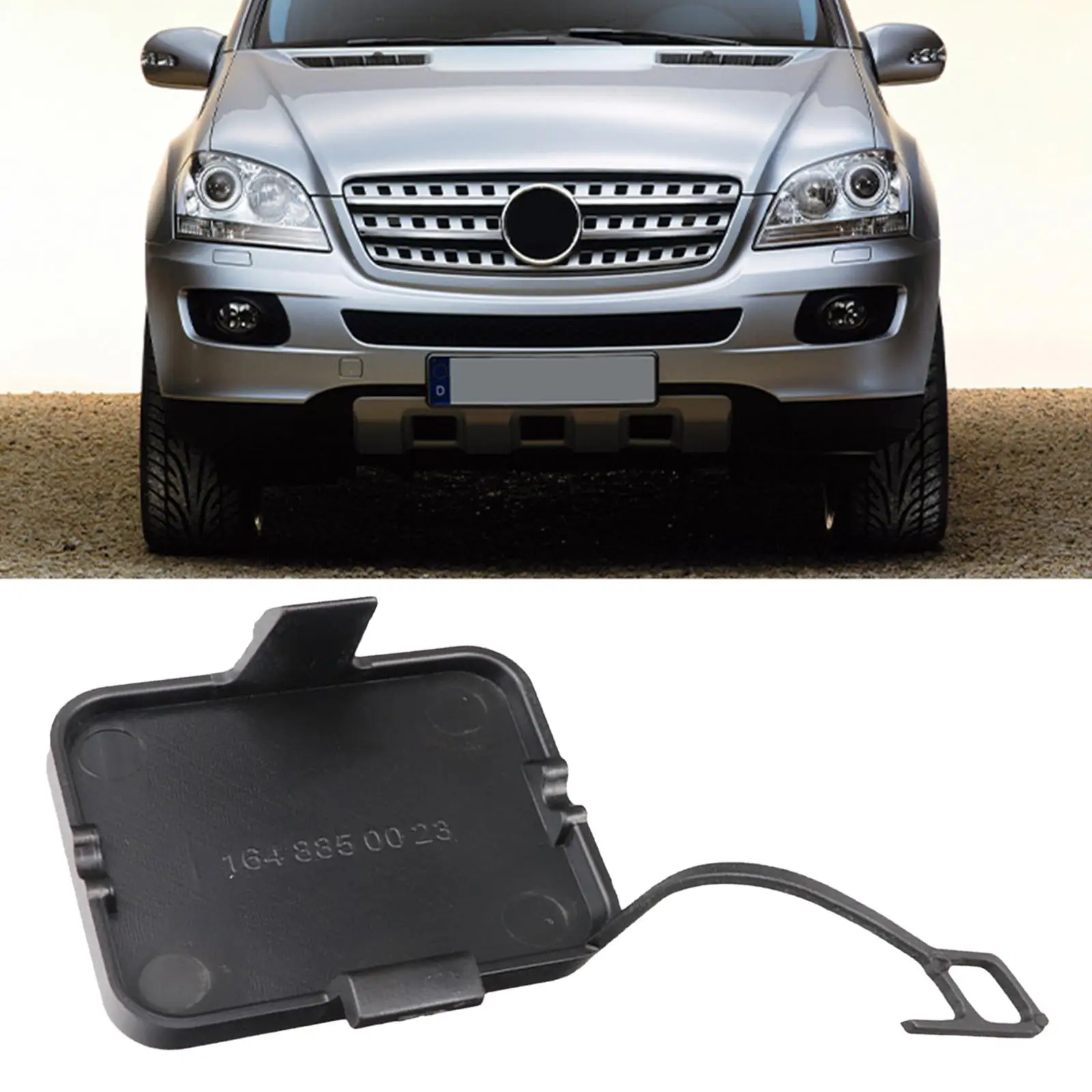 Front Bumper Tow Hook Cover A1648850023 Durable for Mercedes-benz Black