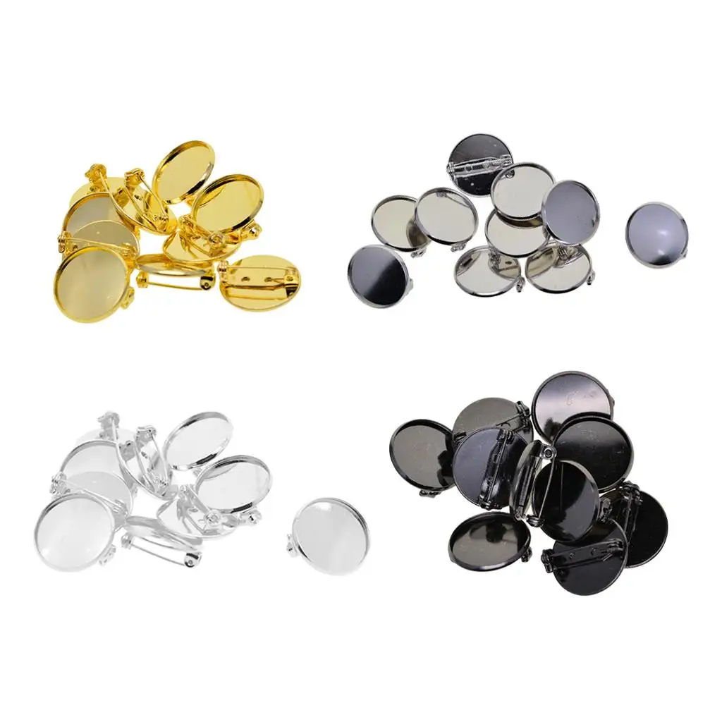 20mm Jewelry Making Brooch Bases Pins Button Parts Craft Making Pin Back Lapel Pins 10 Pieces Brass
