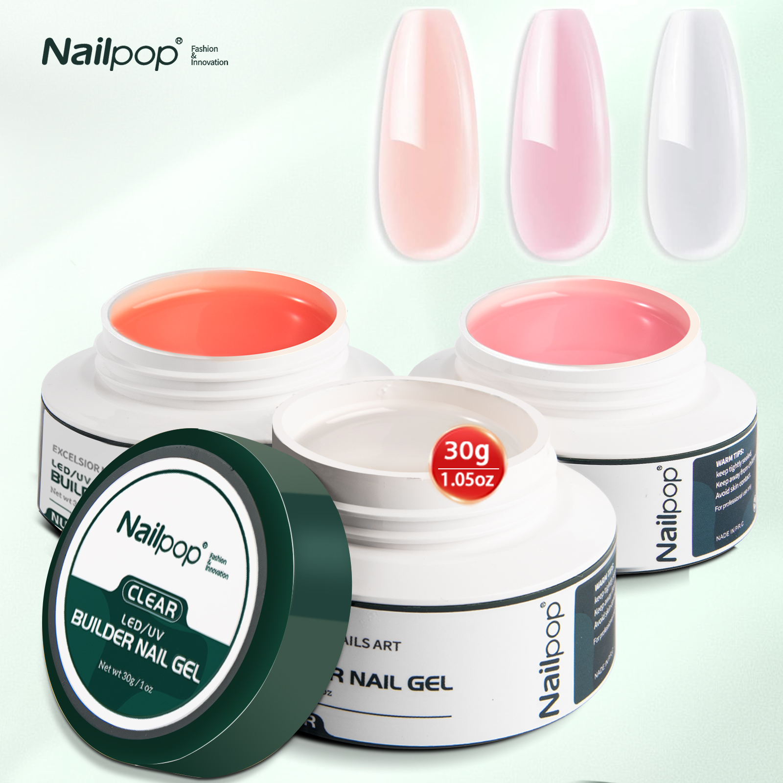 Best of Nailpop Builder Nail UV Gel 30G Clear Hard Gel For Nail Extension Nude Pink Builder Base Gel Professional Nail Salon Home DIY Reviews & Tips