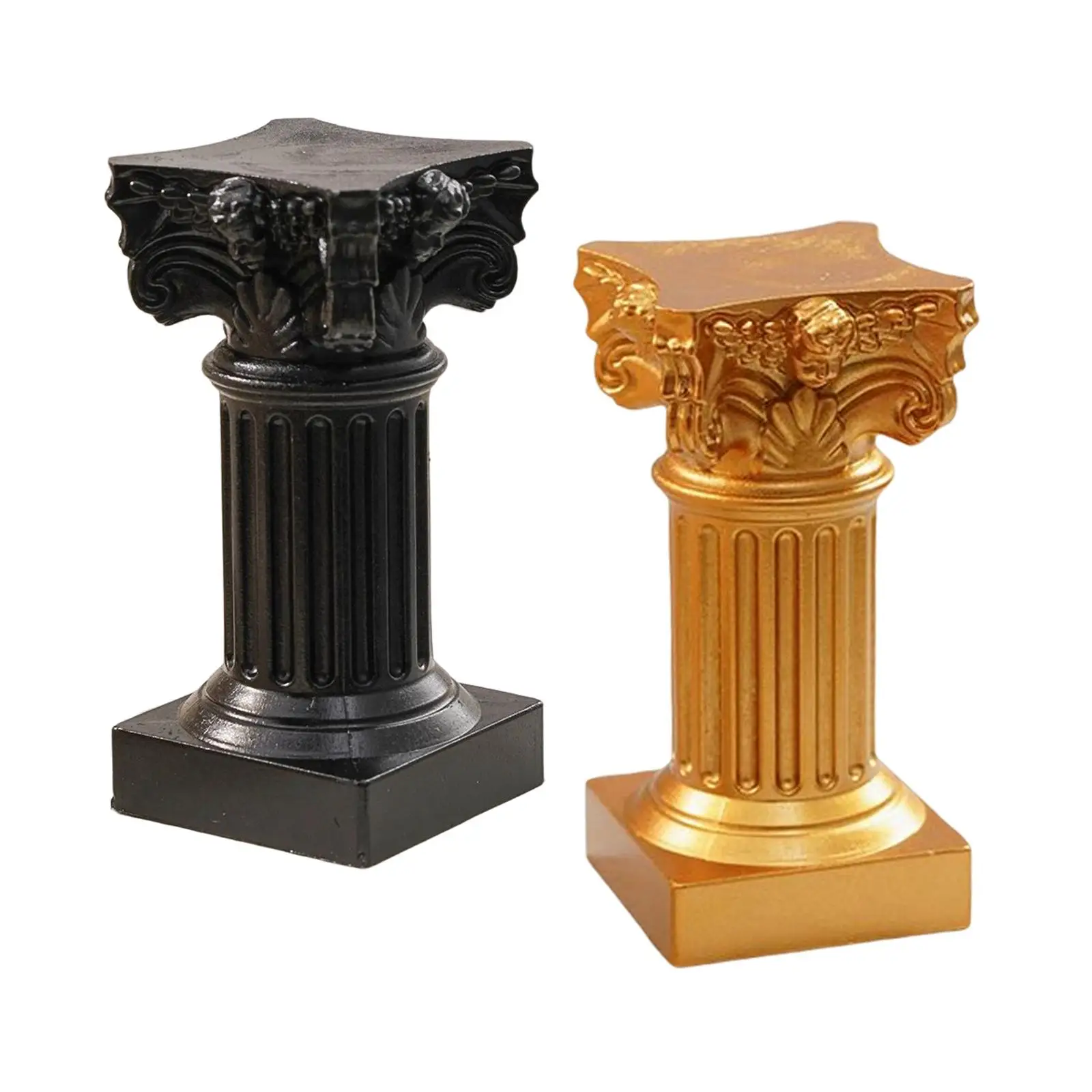 Roman Pillar Statue ABS Resin Pedestal Candlestick Candelabra Candle Holder Stand Figurine Sculpture Outdoor Garden Layout Decor