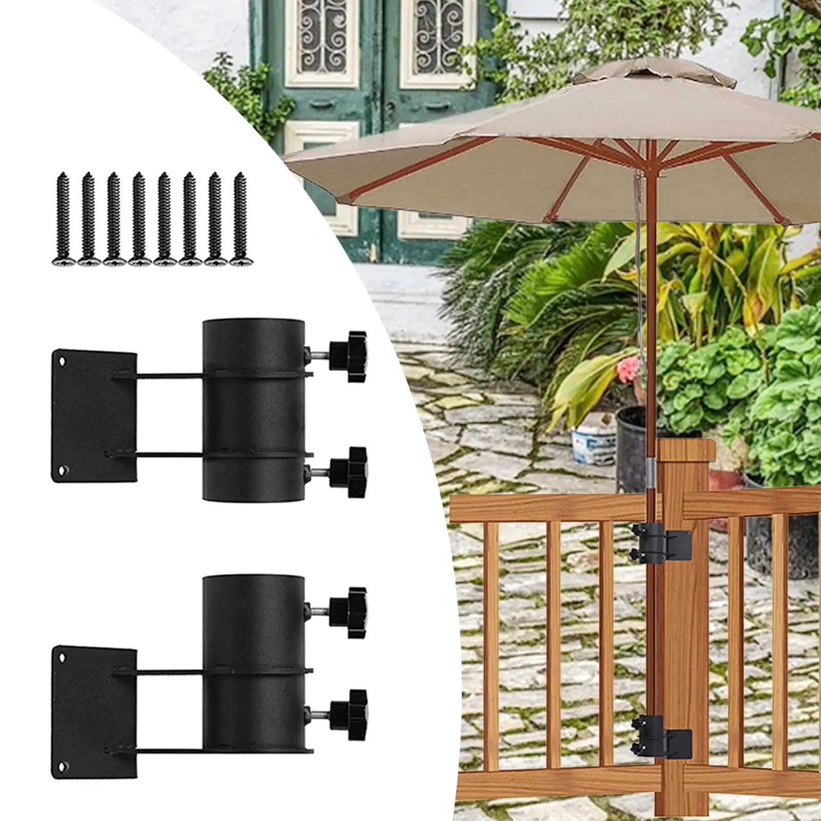 2Pcs Umbrella Holder Stand Patio Deck Rack Parasol Base for Fishing Pole Courtyard