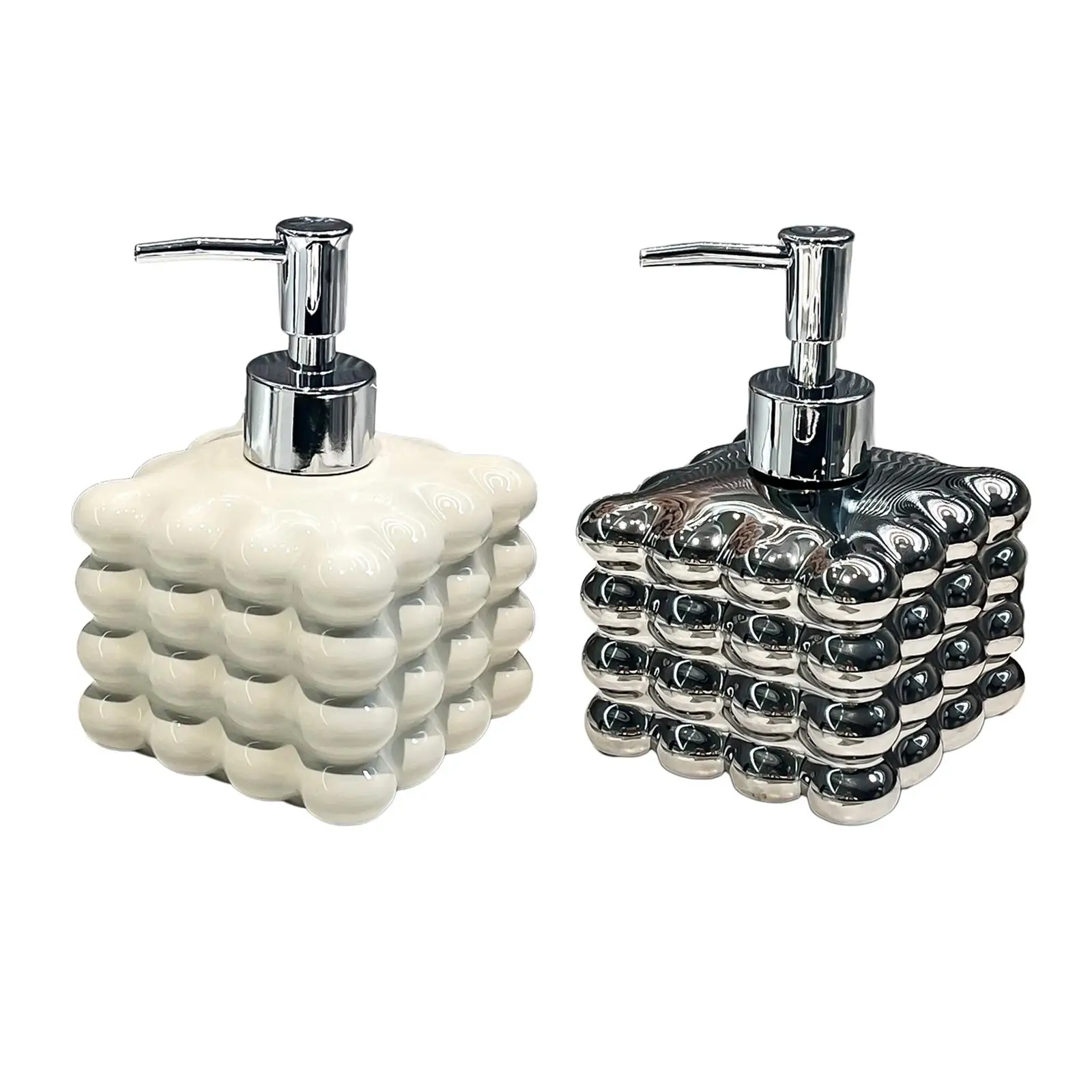 Lotion Dispenser, Ceramic Lotion Bottle 370ml Shower Gel Dispenser Soap Dispenser for Hotel Bathroom,