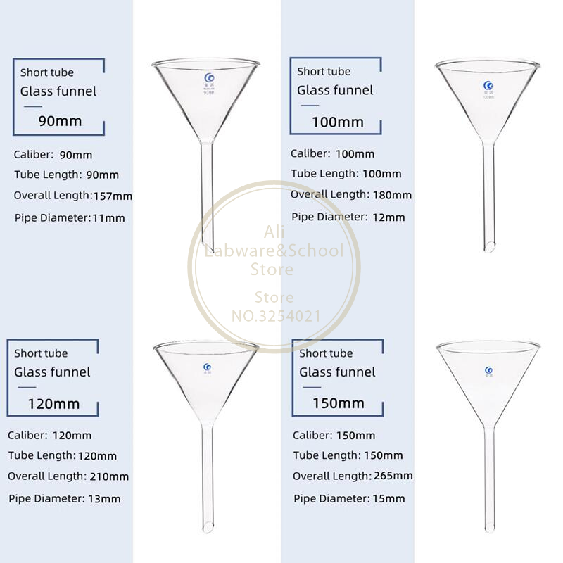 triângulo funil de vidro thicked borosilicate funil