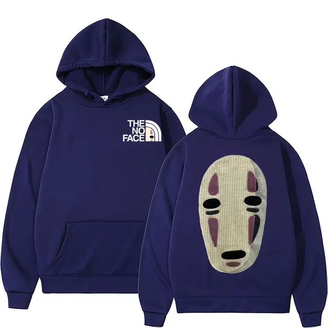 Japanese Anime No Face Man Graphic Double Sided Print Hoodie Men Women Fashion Casual Loose Hoodies