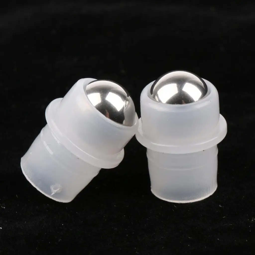 30x Stainless Steel Rollerball Vials Ball Tops for Essential Oils