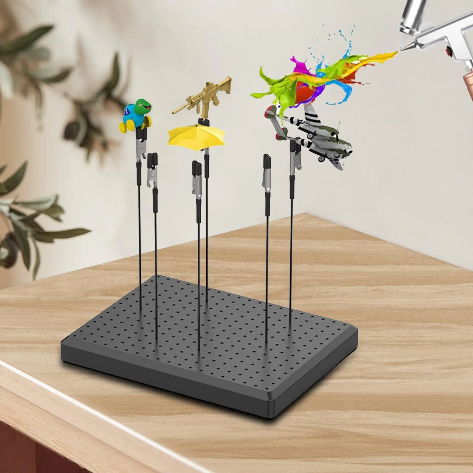 Painting Stand Base Holder and 10Pcs Alligator Clip Sticks Set Durable