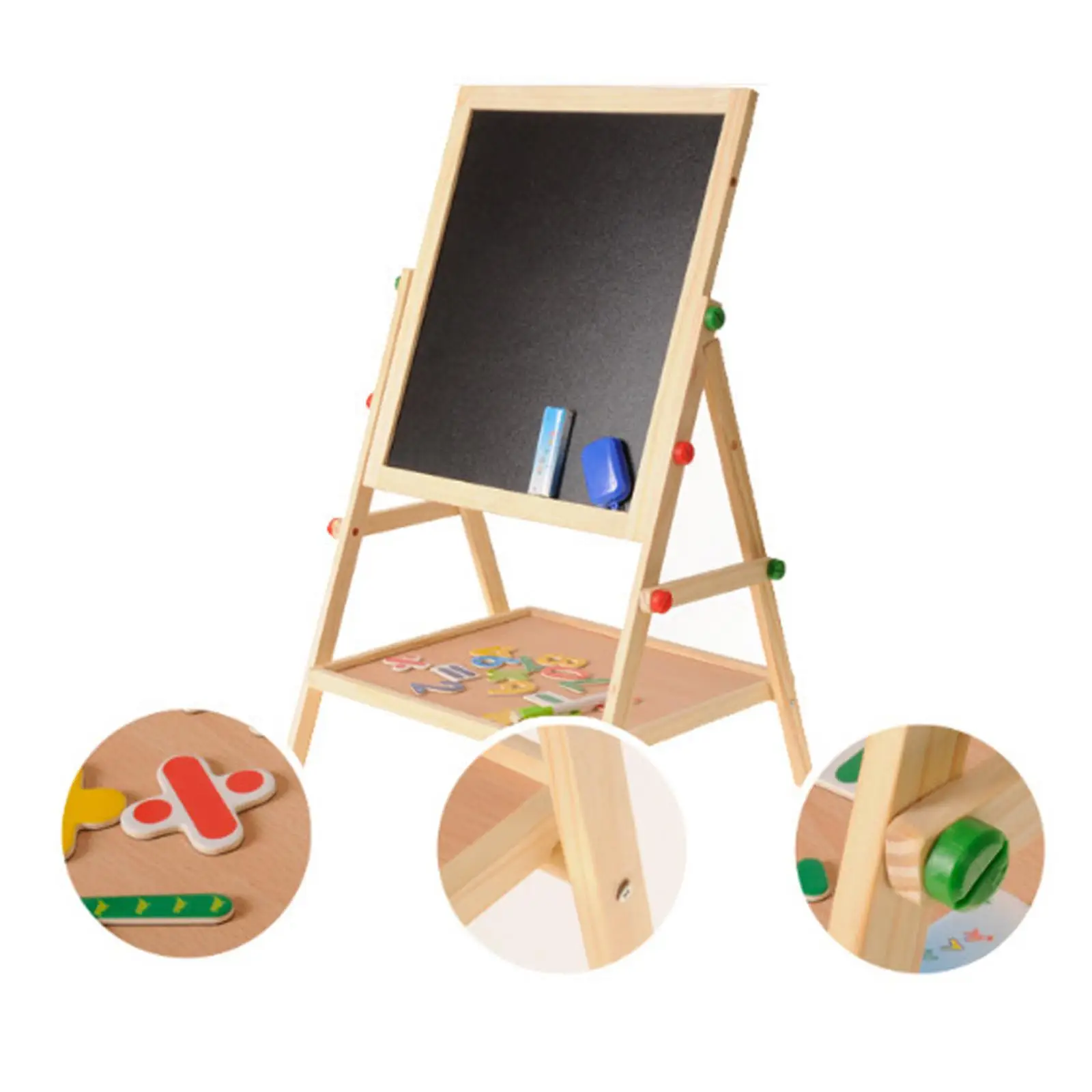 Kids Easel height Double Side Erase Board Double Sided Drawing Easel for Game Teaching Birthday Learning Activities