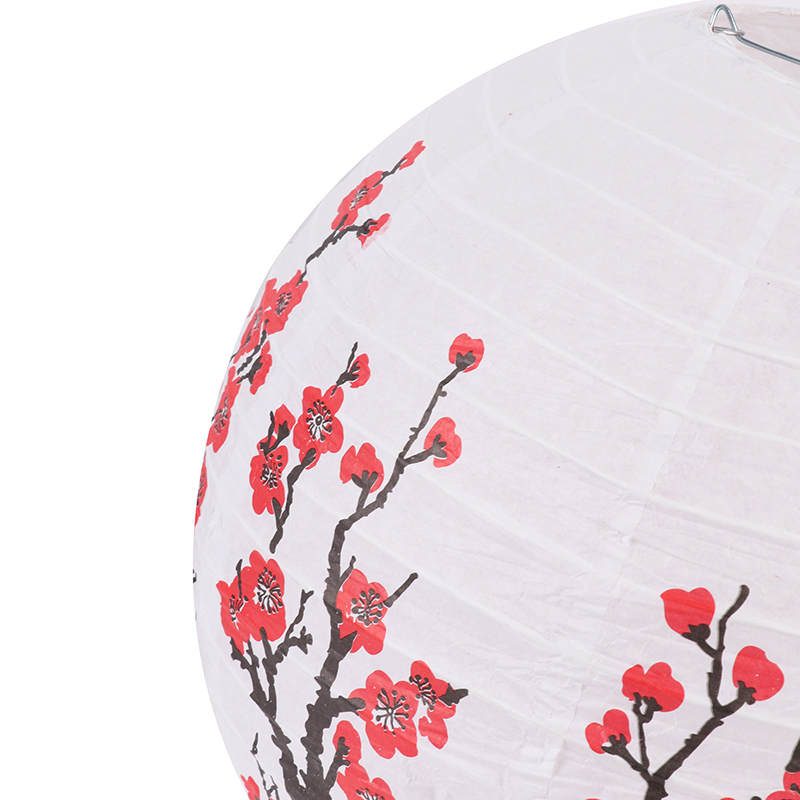 Description Picture 5 of item30cm Plum Blossom Round Paper Lantern Lamp Shade Chinese Antique Paper Lantern New Year Paper Lampshade Home Decor
