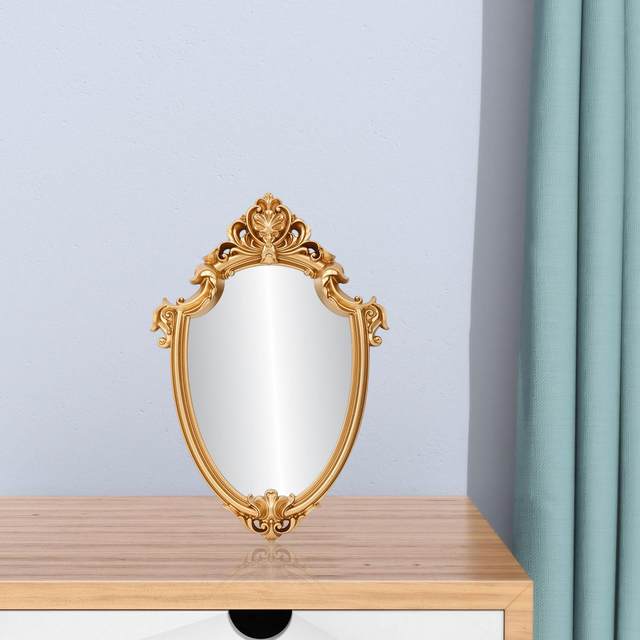 Specchio da parete decorativo elegante con specchio da trucco con cornice  per parete, specchio per il trucco fissato al muro per il comò della camera  da letto del bagno - AliExpress