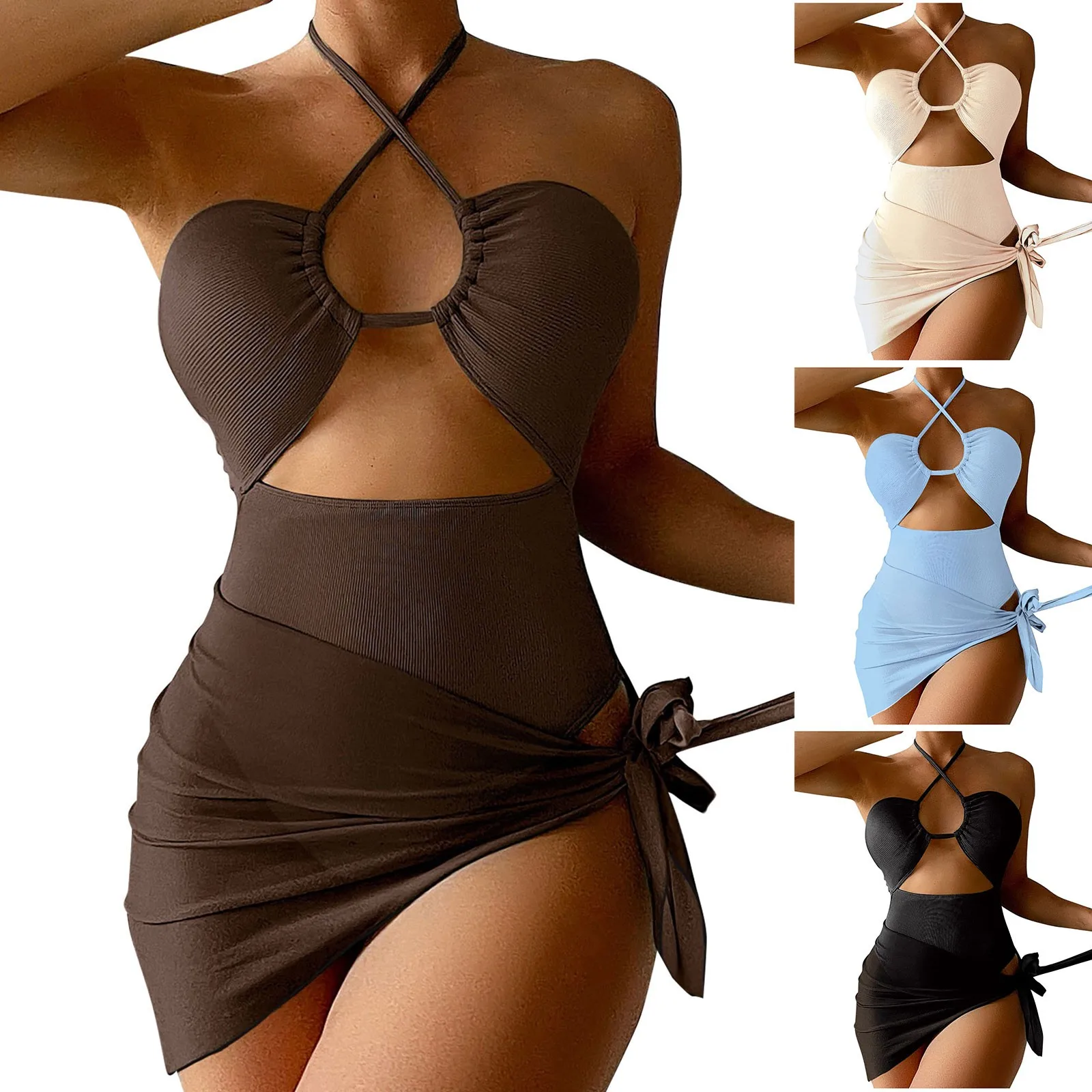 2023 Женский комплект бикини с принтом без рукавов, пляжная одежда из трех  предметов, горячая сексуальная модель с эффектом пуш-ап, искусственная  кожа, сексуальная подкладка | AliExpress