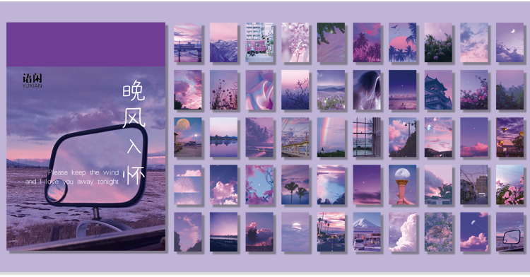 50 Sheets Rose Decorative Stickers Landscape Scrapbooking Diary Album Stationery Painting Stick Labels