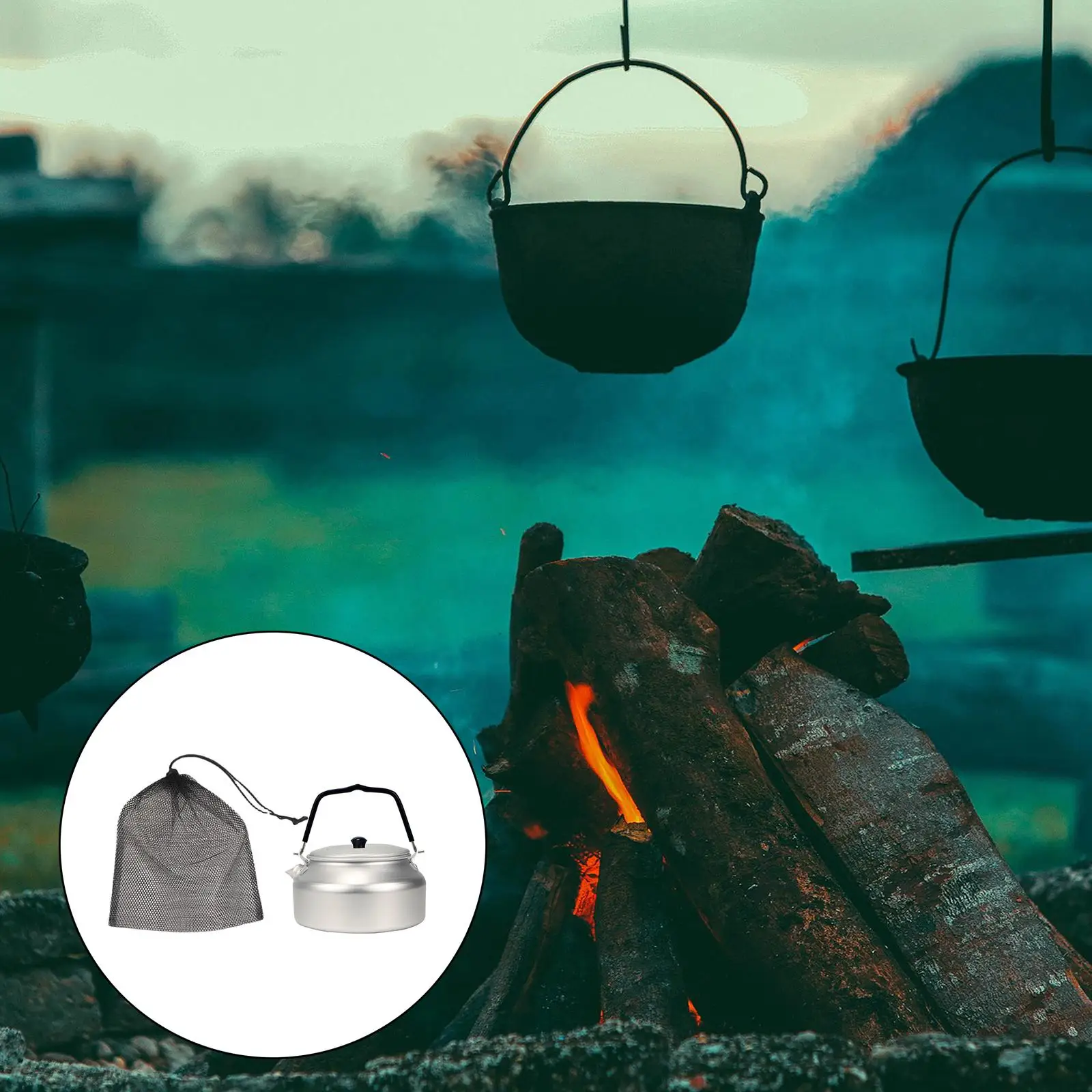 Camping Kettle 0.8L Portable Lightweight Outdoor Hiking Camping Picnic Water