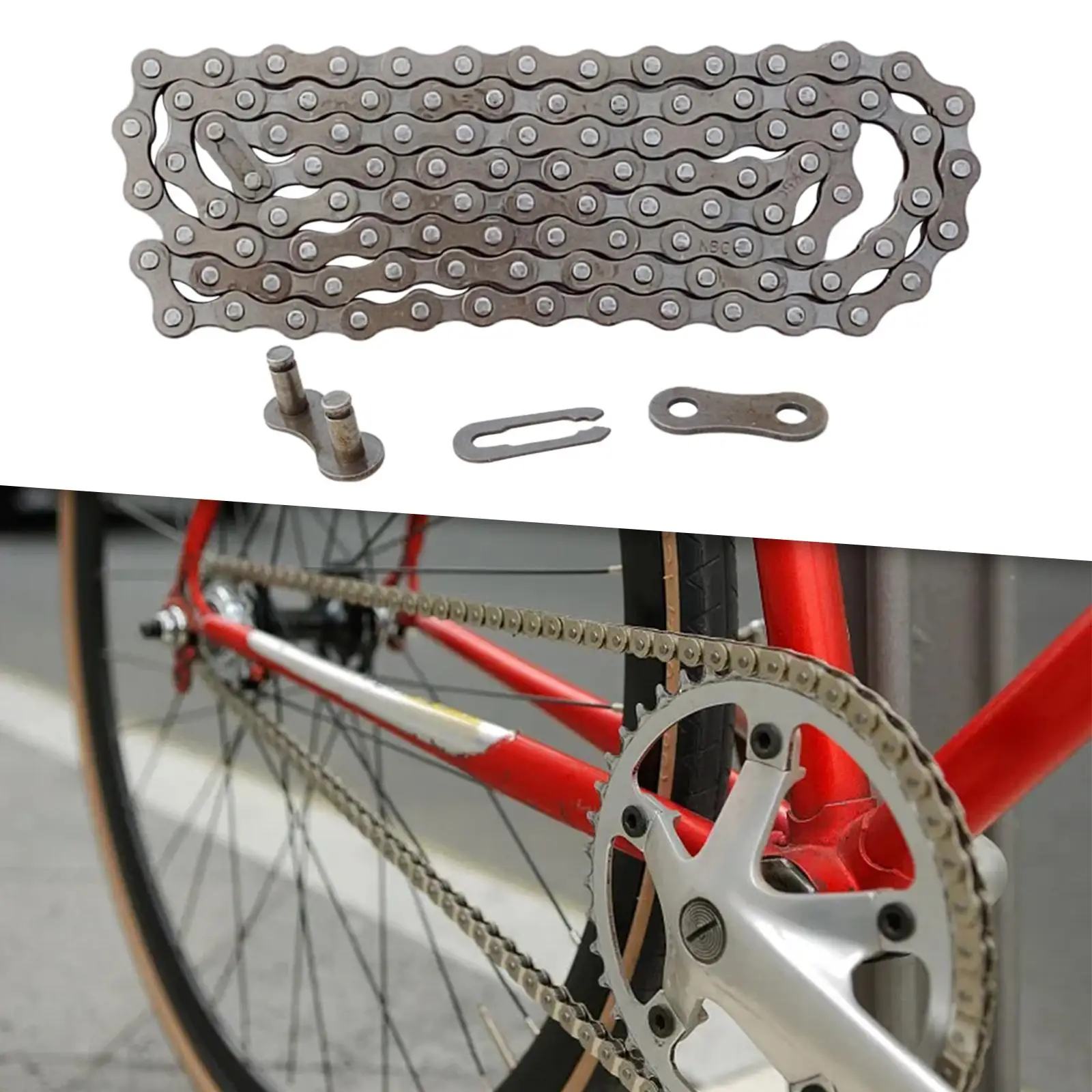 114Pcs Bicycle Missing Link Chain Connector Reusable Bike Chain Master Links for 6 7 8/9/10/Speeds Mountain Bike Road Cycling