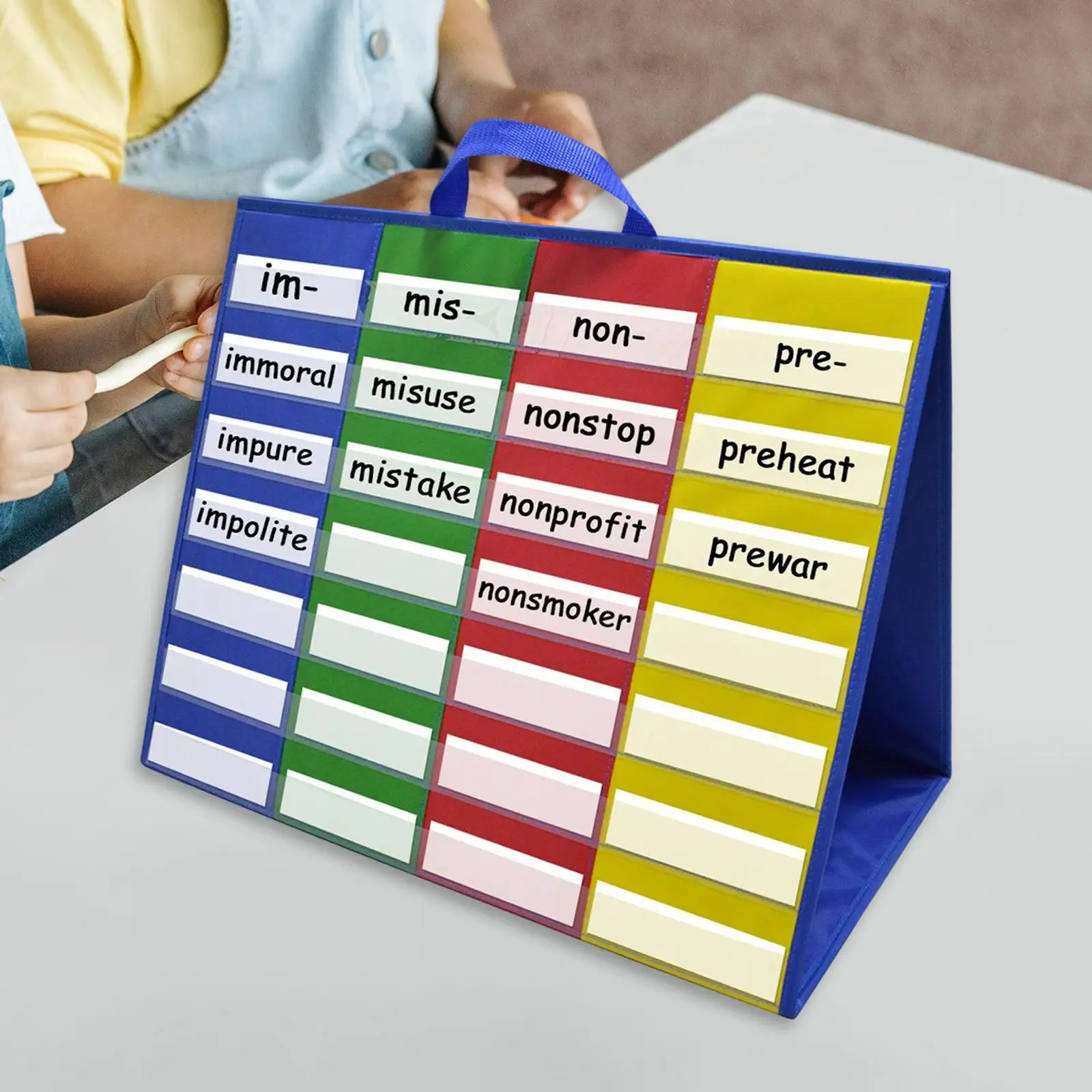 Chart Pocket Classroom School Desktop Holder Educational Preschool Toy Gifts Storage for Number Word Sentence Strips Children