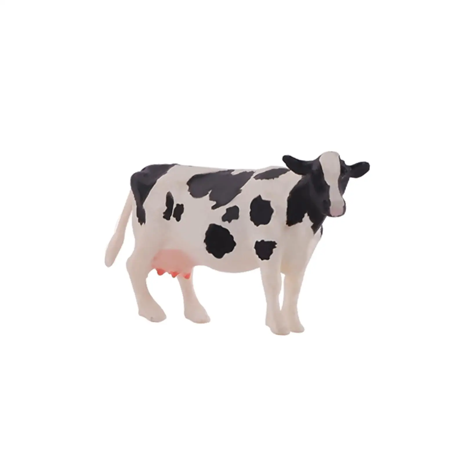 Mini Cow Figurine Dioramas Tiny Role Play Figure Resin 1/64 Scale Miniature Cows Model for Train Station Layout Fairy Garden