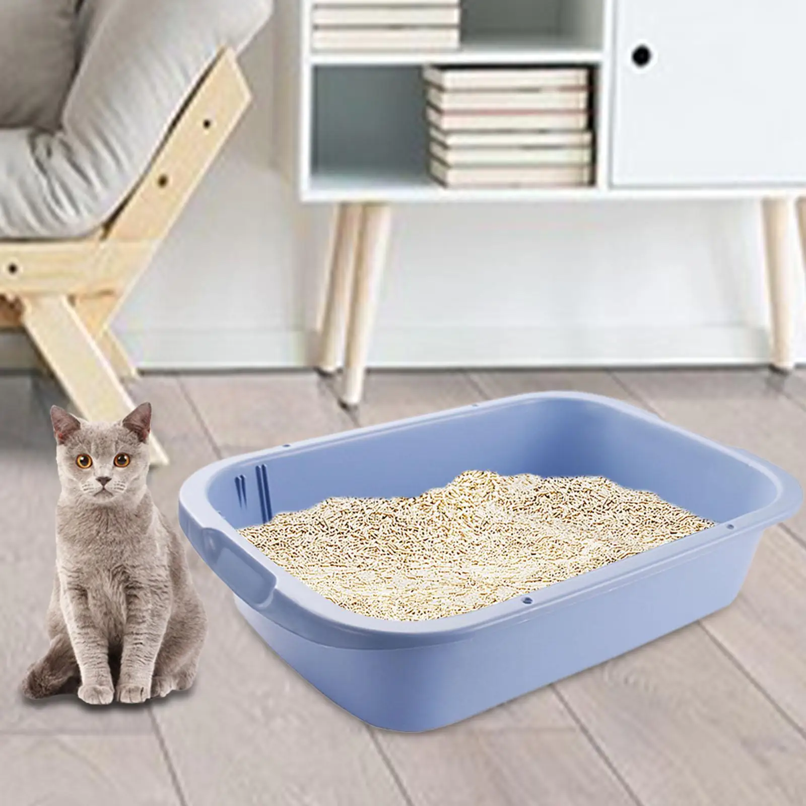 Pet Litter Tray Bedpan Open Top Cats Litter Box for Small and Medium Cats
