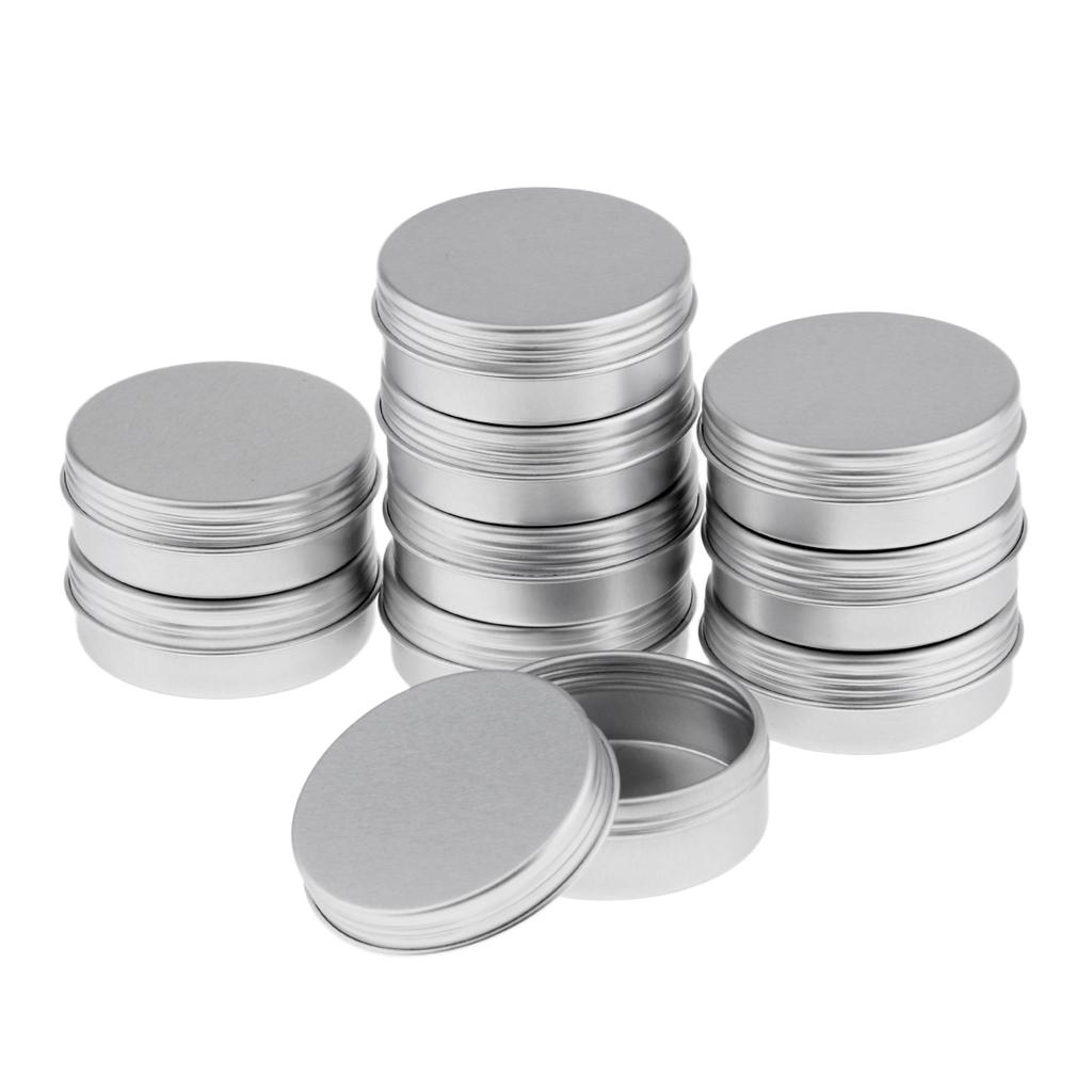 10 Pack Aluminium Lip Pots 25ml Capacity Empty Cosmetic// Pots Tins Jars