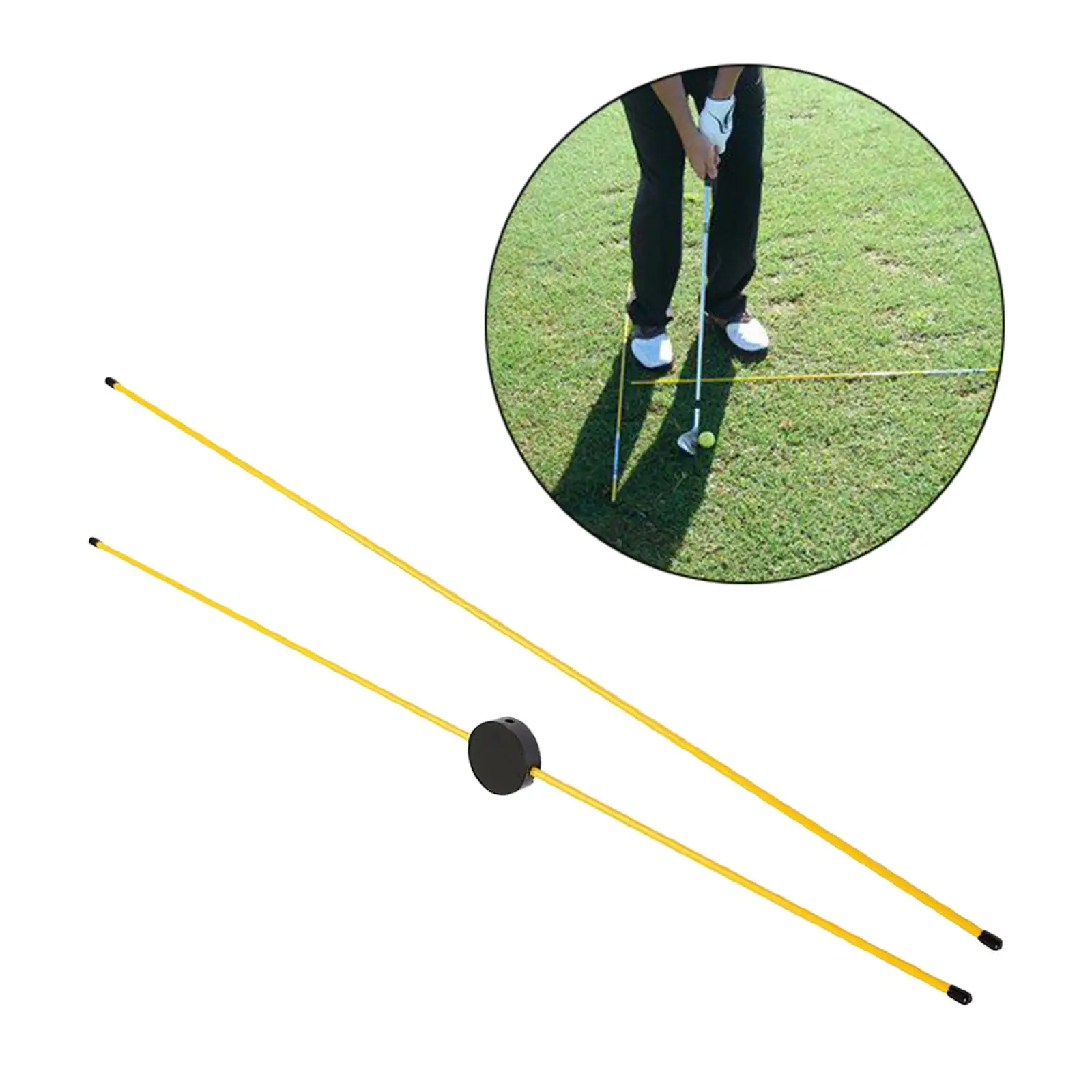 Portable Golf Alignment Sticks Practice Swing Trainer Auxiliary with Connector 90cm Aiming Rods for Putting Aiming Beginner