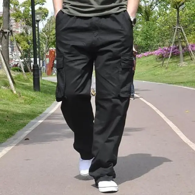 Mens Casual Cargo Cotton Pants Men Pocket Loose Straight Pants Elastic Work  Trousers Brand Fit Joggers Male Super Large Size 6XL - AliExpress