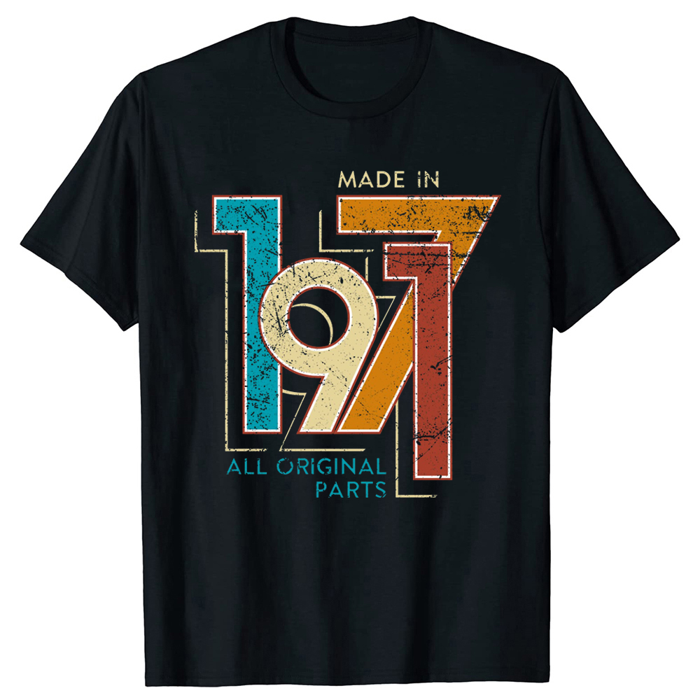 Herren-T-Shirt in limitierter Auflage, hergestellt im Jahr 1971, Vintage-T-Shirt, Streetwear, Geschenk zum 55. Geburtstag, kurzärmeliges, cooles T-Shirt aus Baumwolle – Detail 2
