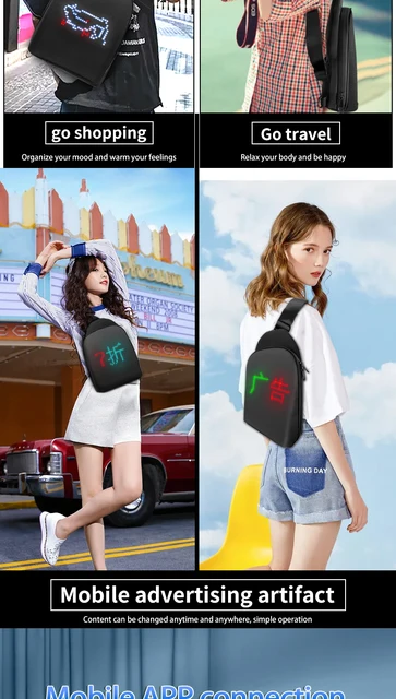 Free Shipping 3rd New Generation Dynamic Displayed LED Backpack APP  Controlled LED Advertising Bag
