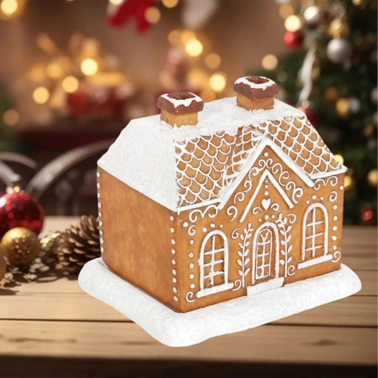 Christmas Cabin Incense Burner Creative Decorative for Centerpiece Home