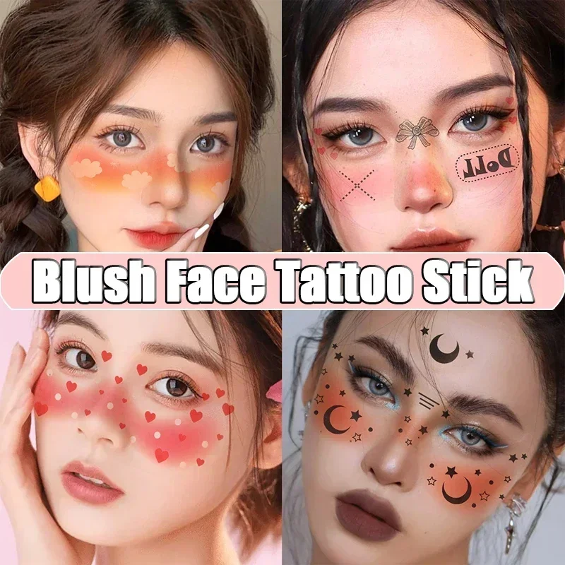 Best of Blush Face Tattoo Stick No Irritation Disposable Cute Blusher Love Sweet Decorative Stickers Environmentally Waterproof Tattoos Reviews & Tips - Image 3