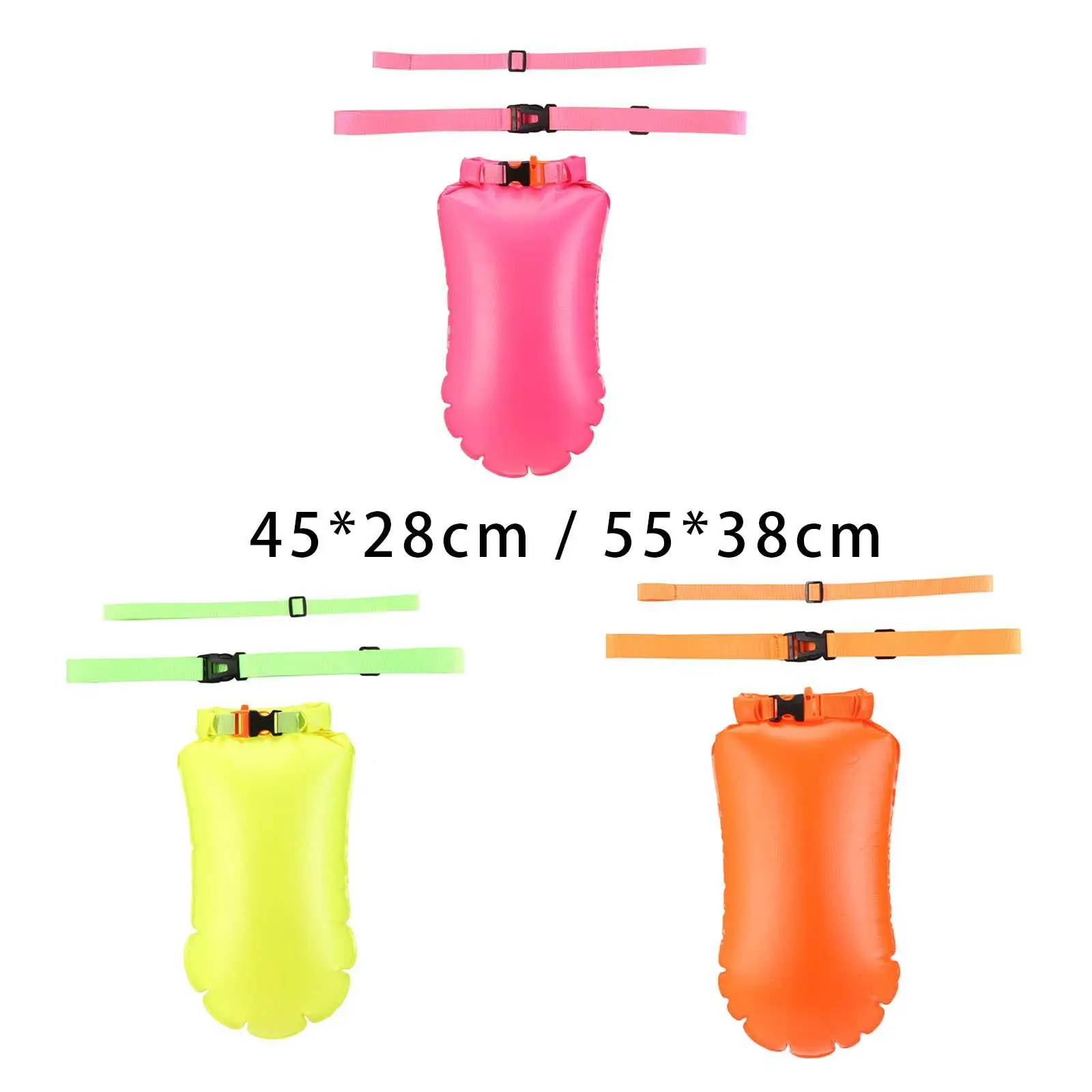 Safety Swim Buoy Waterproof Bag High Visible with Adjustable Belt Swimming Tow Bag for Boating Surfing Kayak Swimming Pool Lake