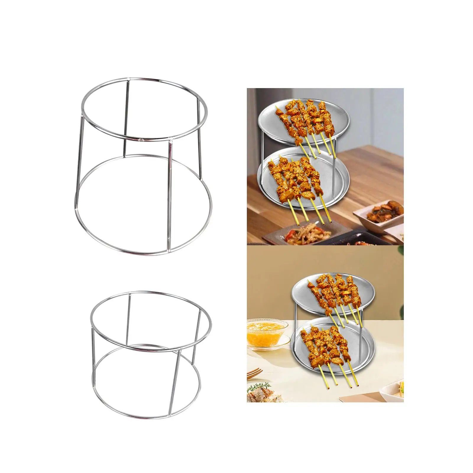 Food Serving Riser Tray Riser Lightweight Stand Multipurpose 2 Tier Seafood Tray Rack for Snack Pizza Dessert Cupcake Cafe