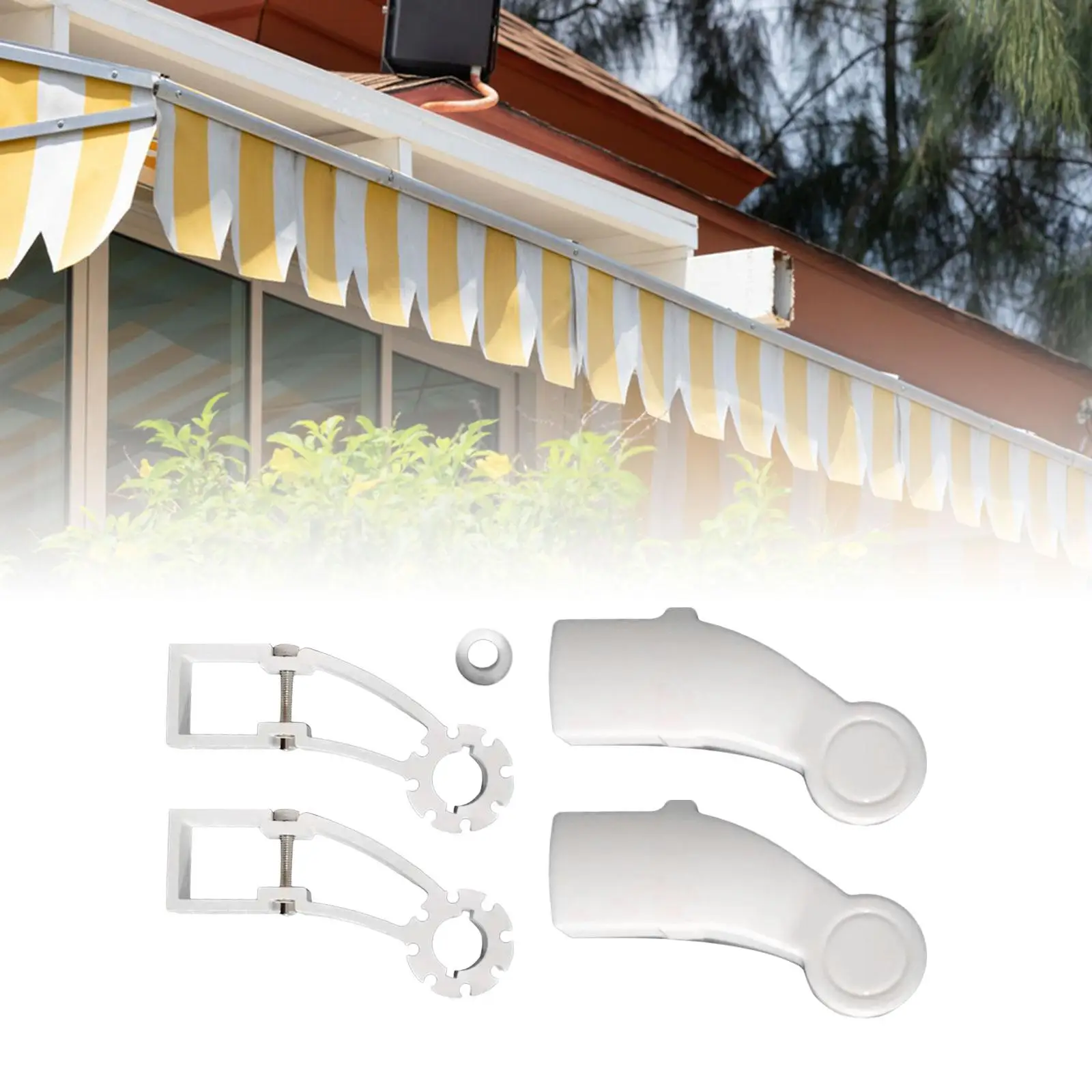 Awning Brackets suits 40mm Square Tube Assembly Retractable Awning Gearbox Support Brackets Side Brackets for Trailer RV Camper