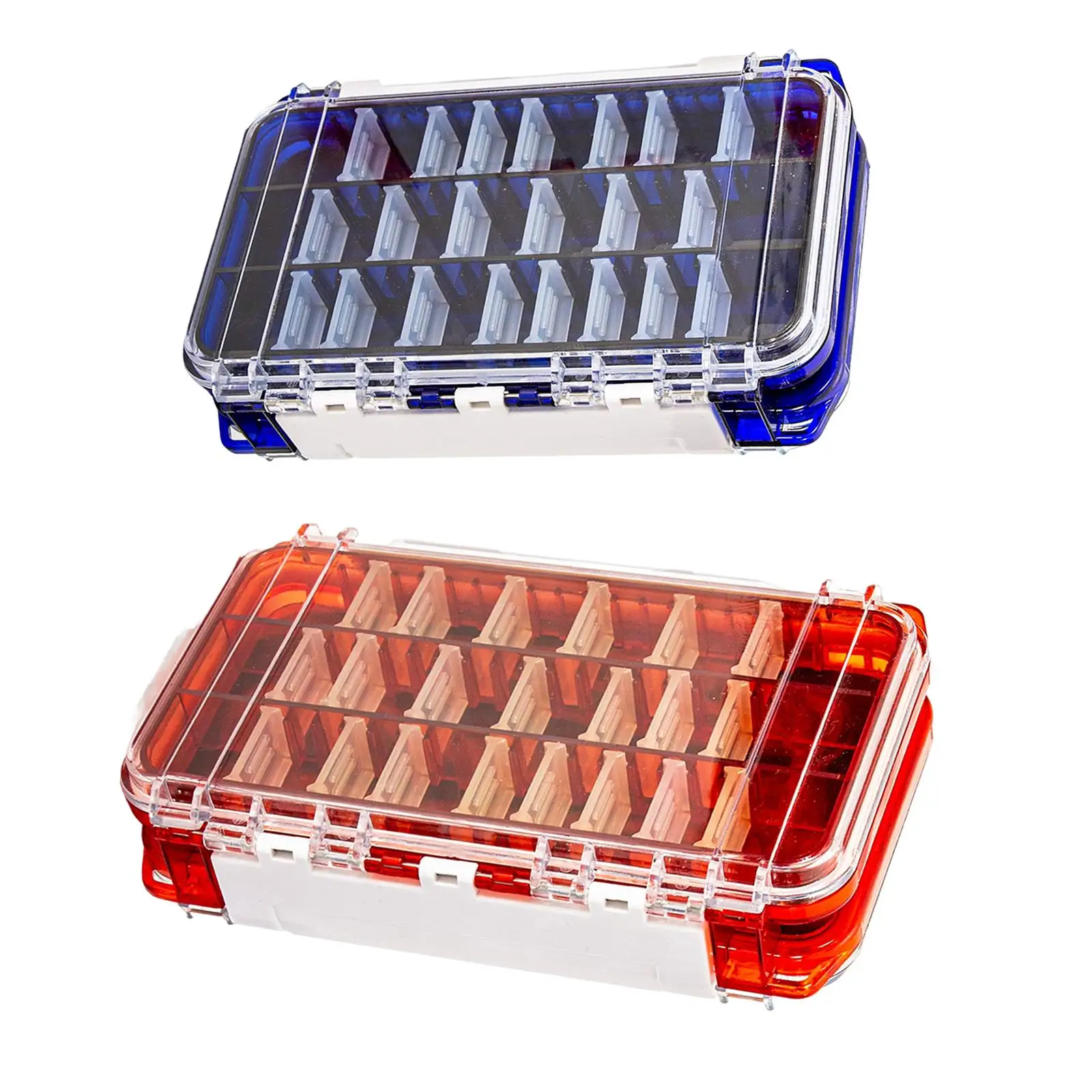 Waterproof Fishing Tackle Box Double Sided with Dividers Transparent Organizer