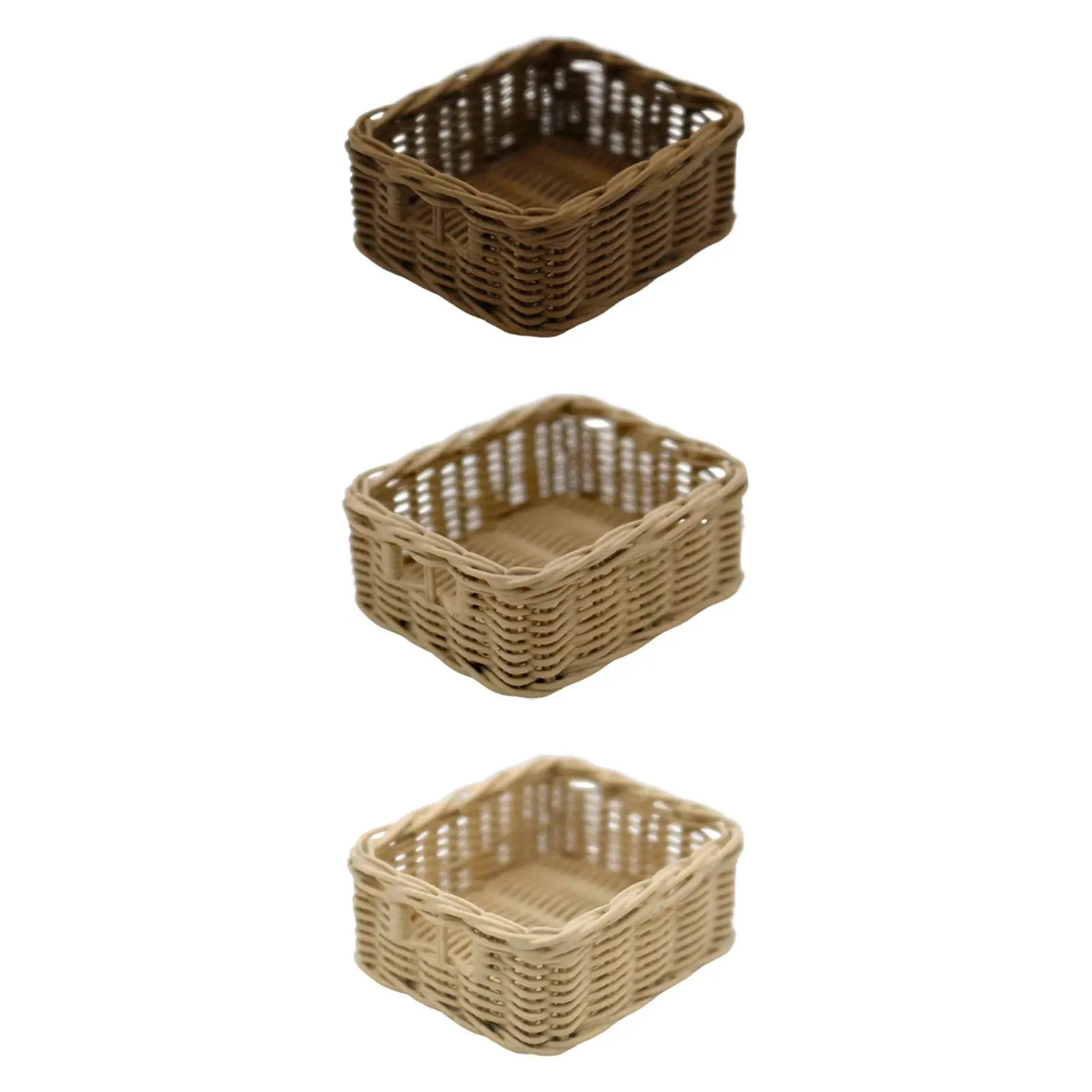 1/6 Resin Dollhouse Basket Mini Scenes Props Miniature Woven Basket for Dollhouse Fairy Garden Room Decoration