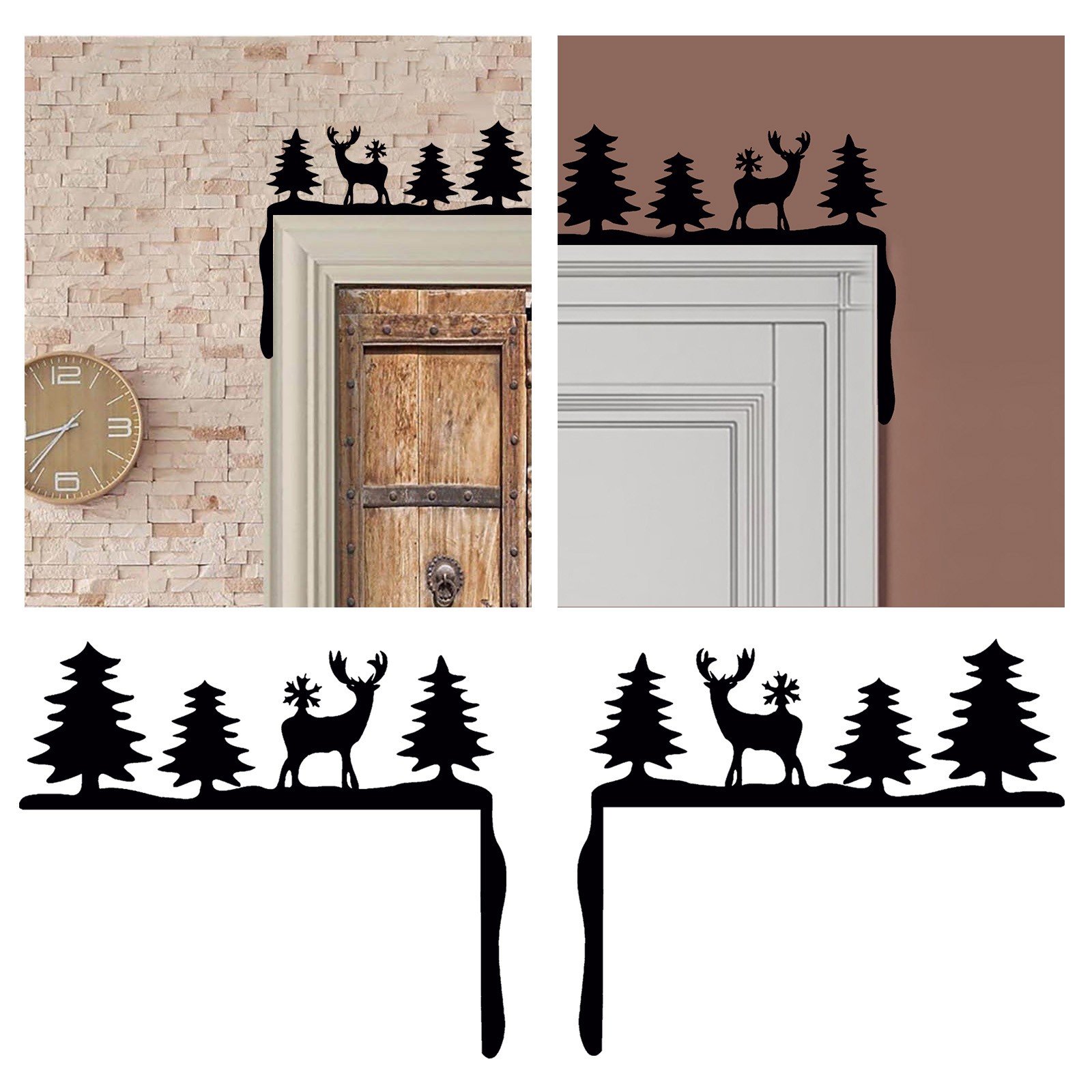 Description Picture 6 of item1 PCS Christmas Door Corner Decoration DIY Stitching Creatives Home Decor Homes Decor Stained Glass Window Panel with Chain