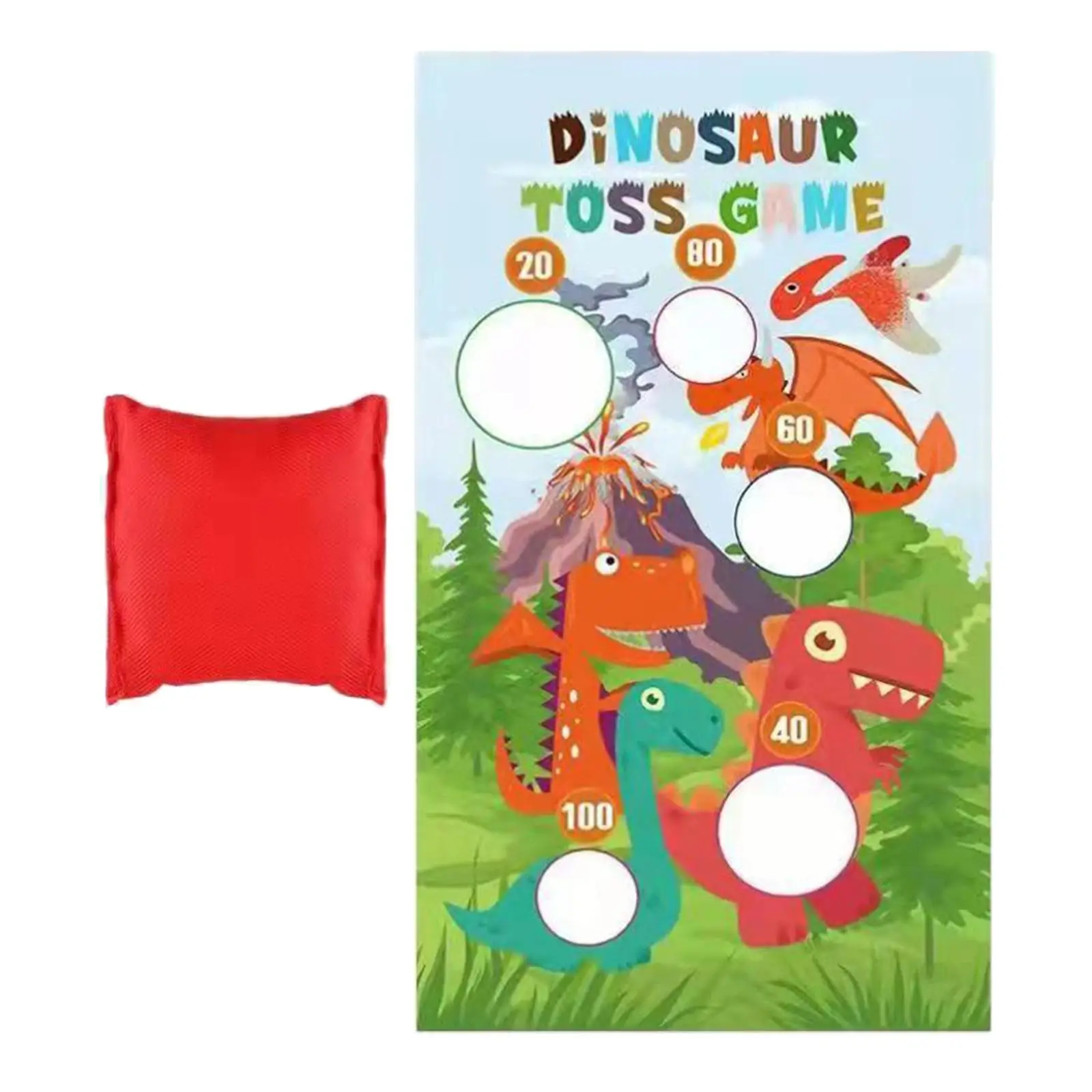 Dinosaur Throwing Game Banner Kit Family Gathering Camping Game for Outdoor