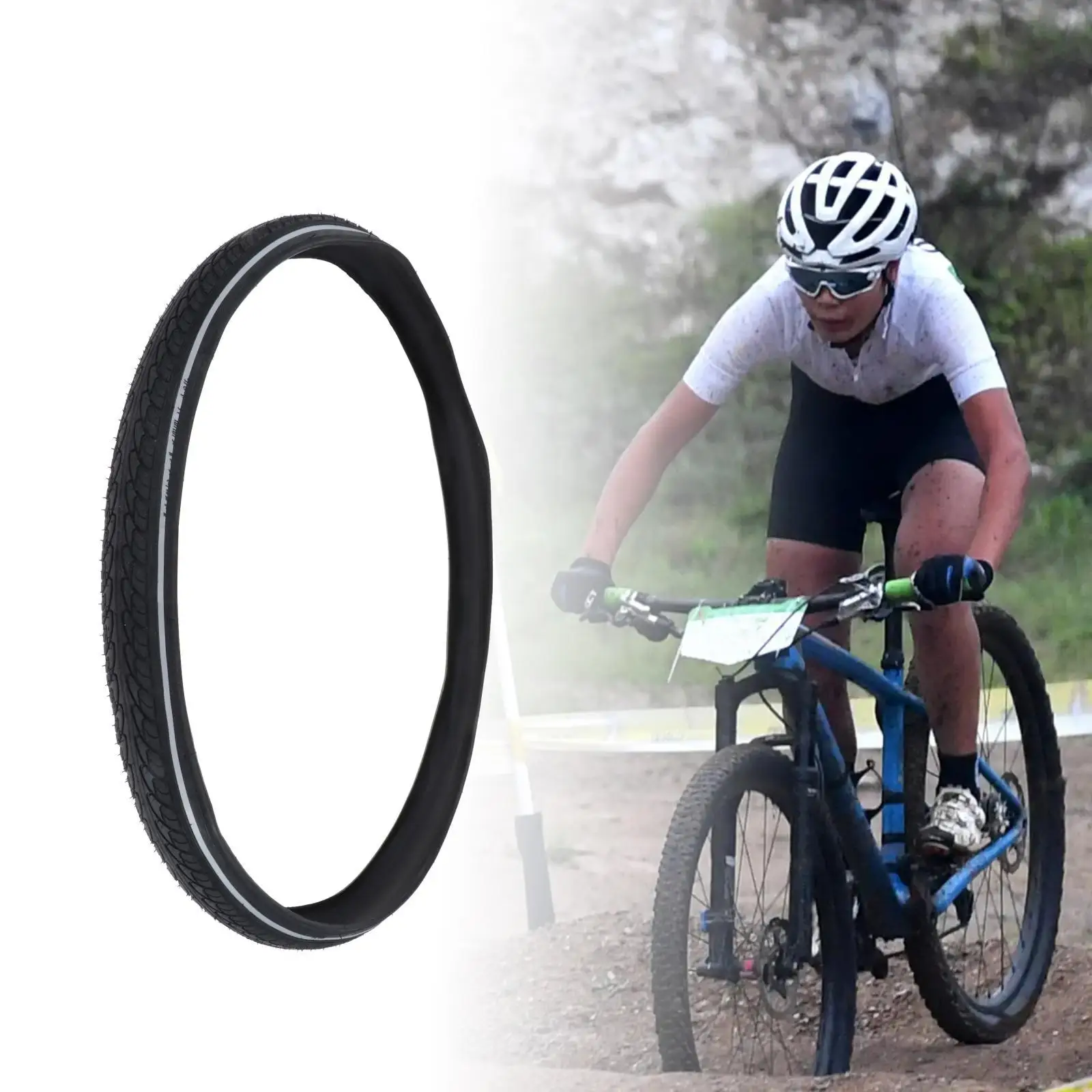 Mountain Bike Tire 700-35C Thickened Wear Resisting Foldable Rubber for Bike