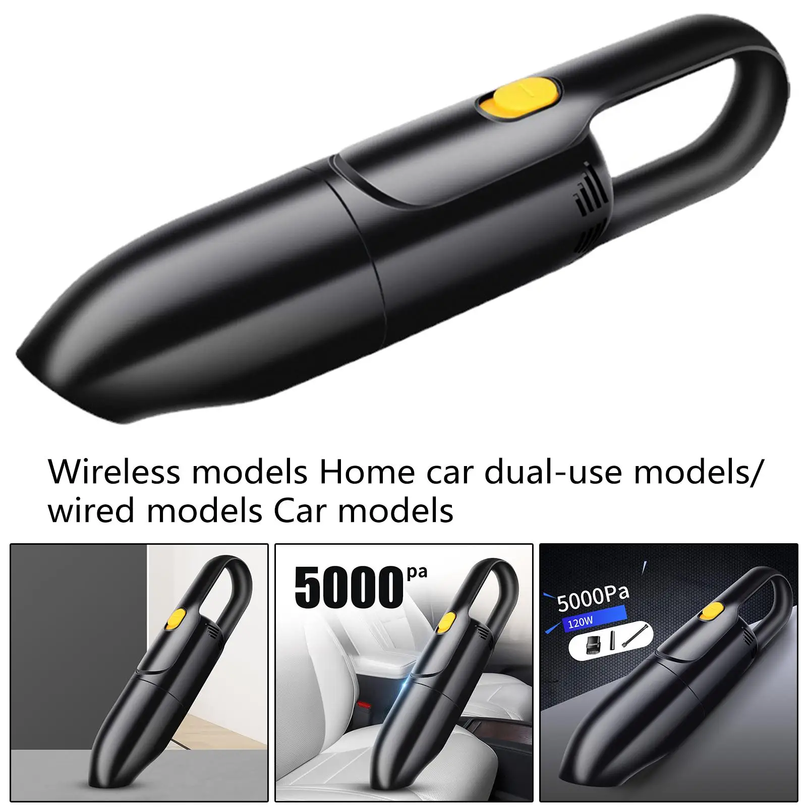 Mini Vacuum Cleaner 120W 3 Attachment Accessories Desktop Vacuum Cleaner Powerful Small Car Vacuum Cleaner Fit for Car Office