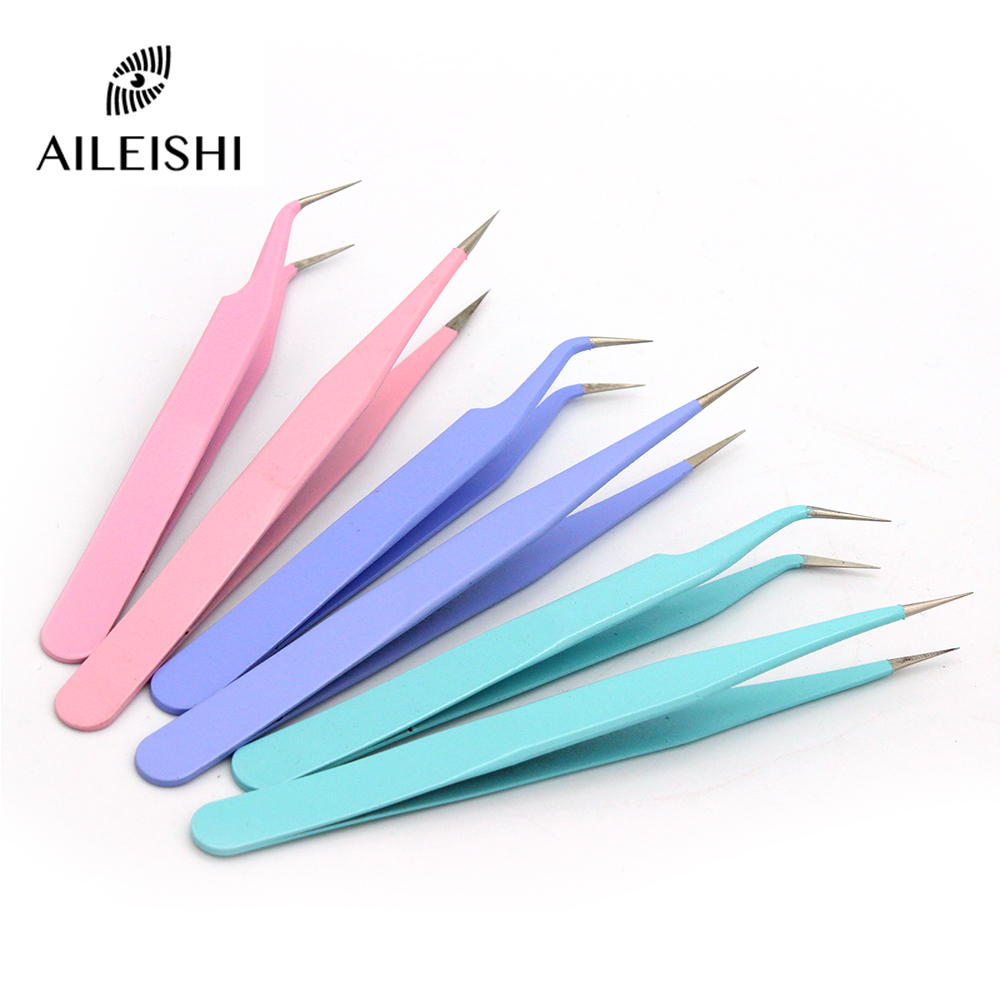 Best of Colored Anti-Static Tweezers For Eyelash Extension Eyebrow Stainless Steel Set Beauty Precision Tweezers Makeup Kit Repair Tools Reviews & Tips