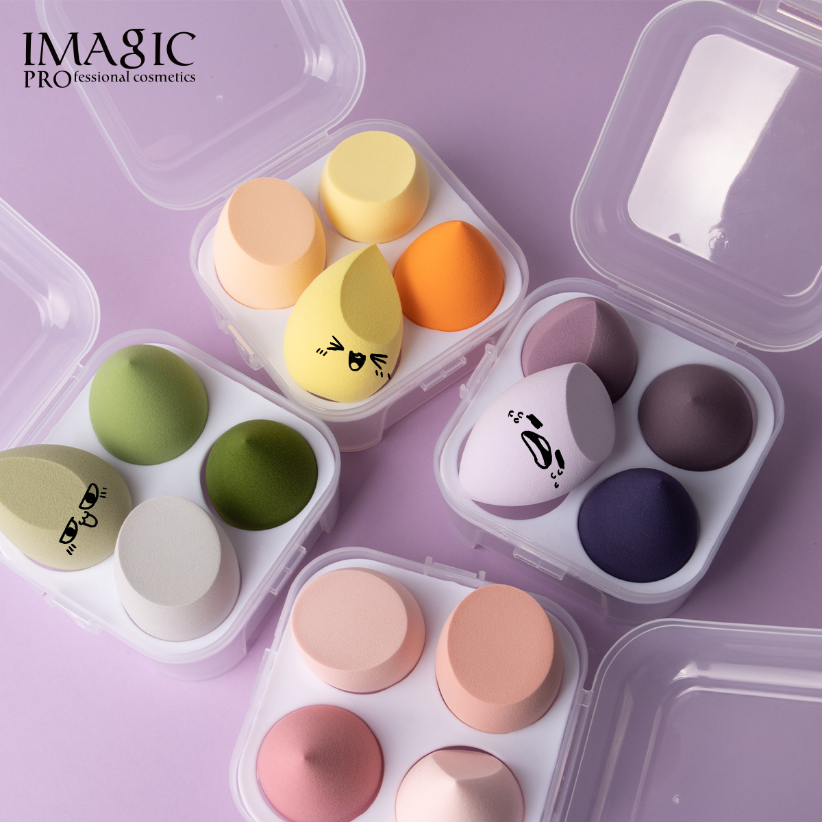 Best of IMAGIC Sponge 4pcs / Set Makeup Puff Cosmetic Latex Soft Beauty Ball Foundation Powder With Box Wet And Dry Colorful Makeup Tool Reviews & Tips