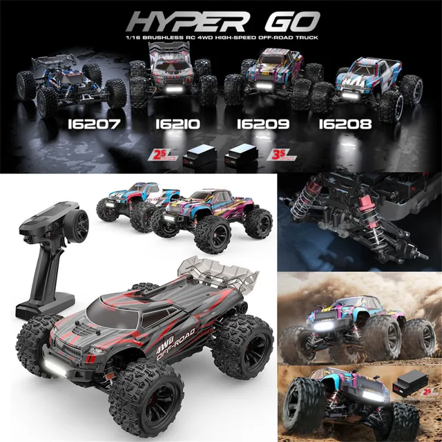 Best Gift！Hyper Go MJX 16208,16209,16210, 1/16 Brushless RC 4WD