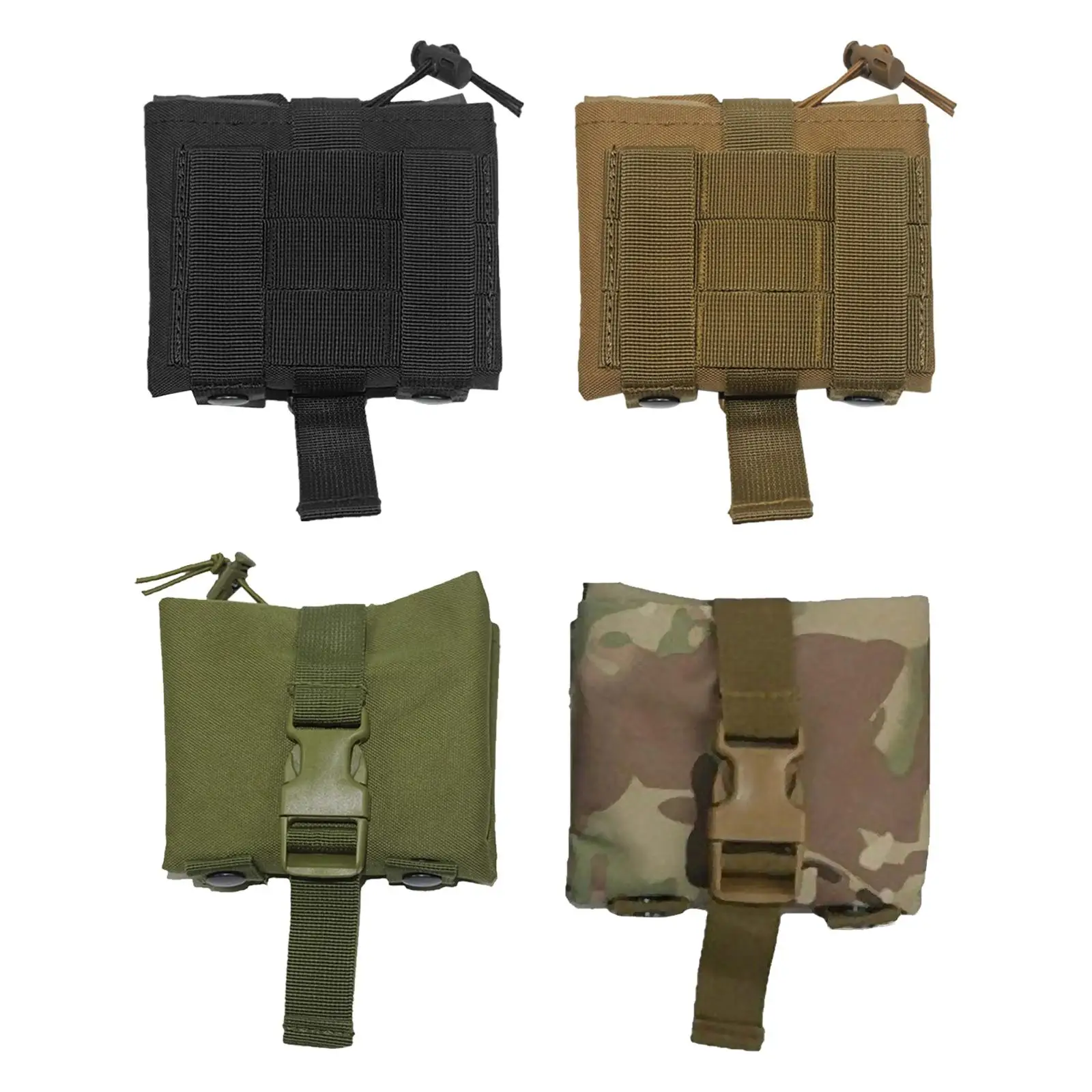 Multifunction Magazine Drop Pouch Collapsible Durable Attachments Drawstring Bag Adjustable Molle Dump Pouch for Camping Hunting