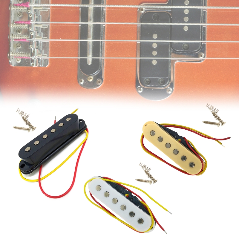 Strat Style E-Gitarren-Tonabnehmer-Set, Single-Coil-Tonabnehmer geladen, hoch ohne Tonabnehmer, Ersatz passend für 6-saitige Gitarre – Detail 4