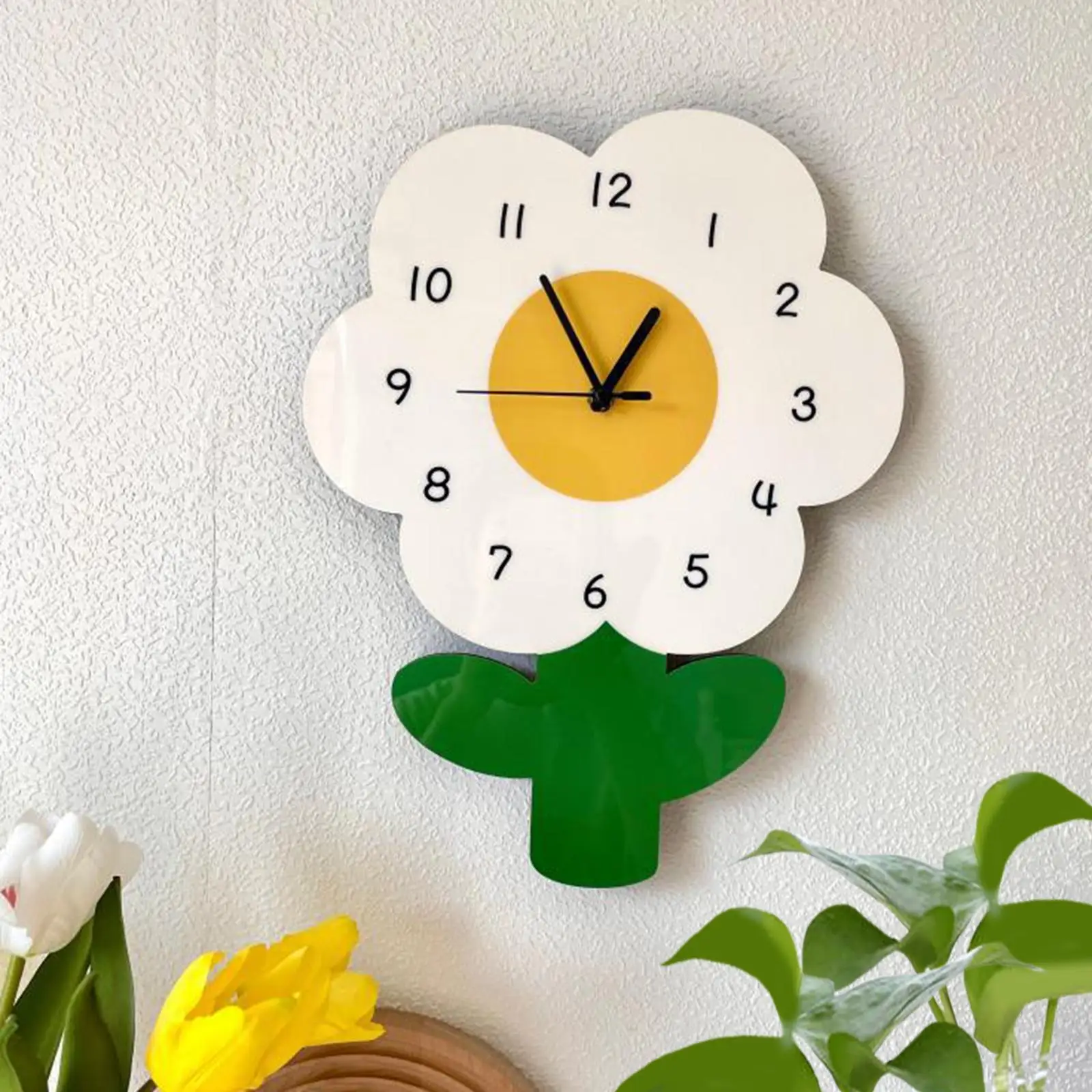 Silent Wall Clock Flower Hanging Clock Art Decorative Crafts Accurate Exquisite