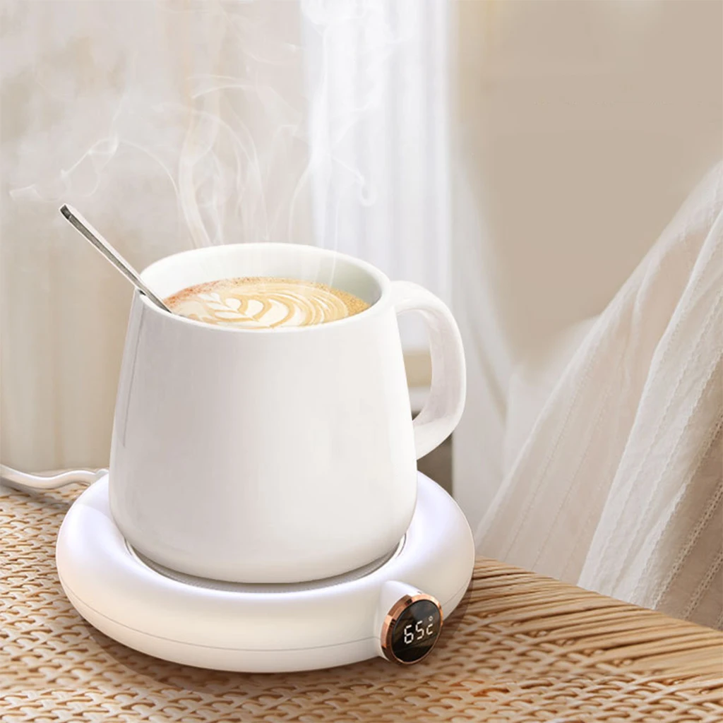 Smart USB Coffee Mug Warmer Office Desktop Heating Cup Warmer 10W LED Display for Coffee Milk Tea Keep Drink Warm