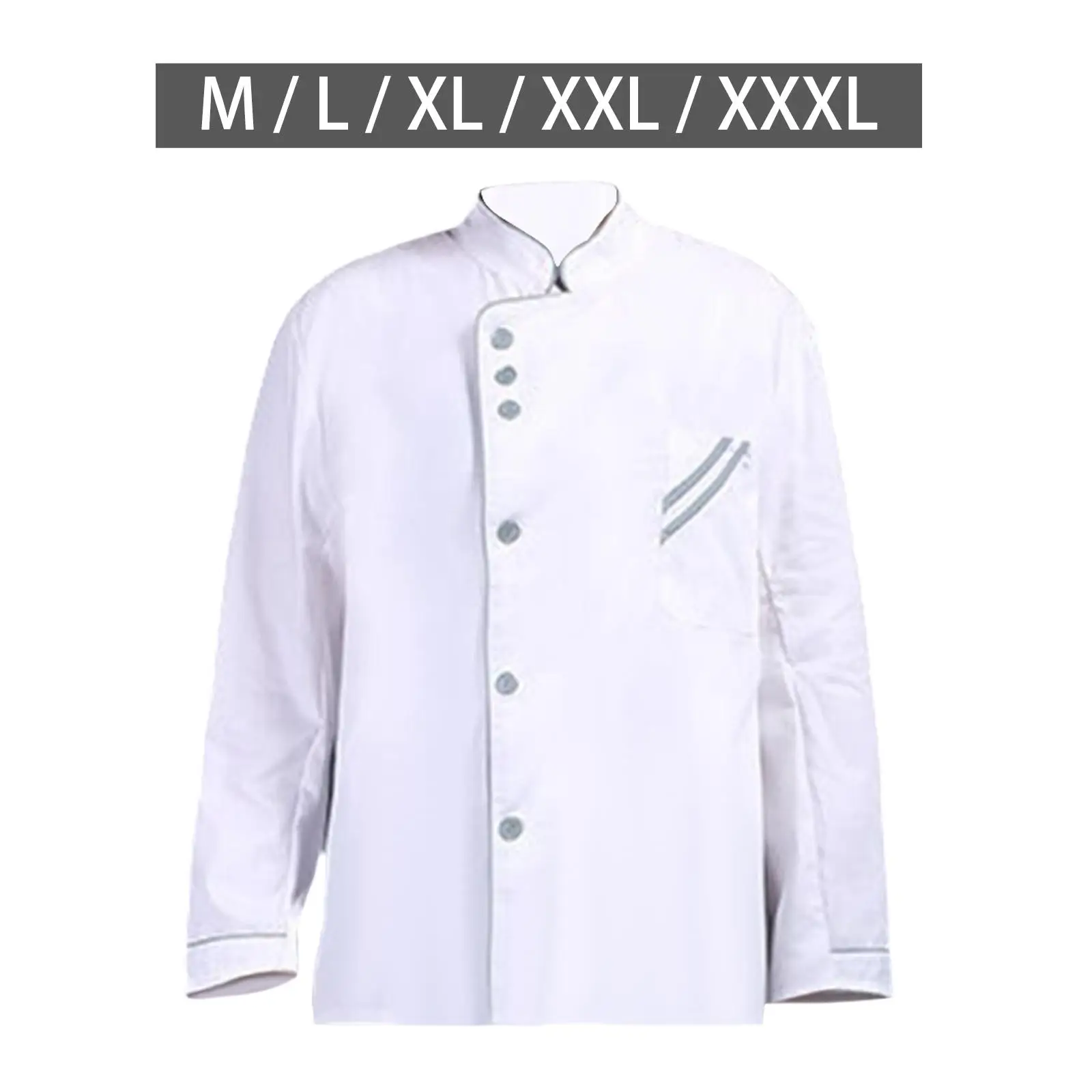 Men Women Chef Coat Jacket Cooker Long Sleeve Waiter Apparel Uniform Chef Clothing Workwear for Cafe Kitchen Summer Food Service