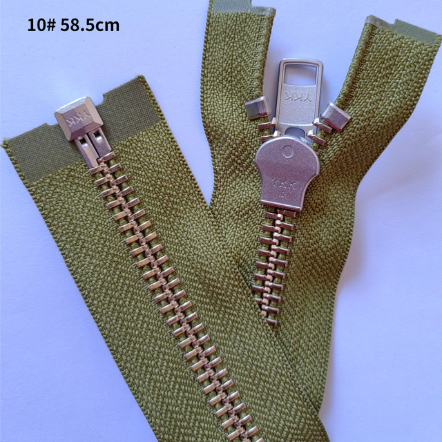 Two-Way Metal Zipper Gold Slider - 80CM Double-Slider Auto Lock For Jackets, Bags, DIY Repair Kit, Blue Gold Color
