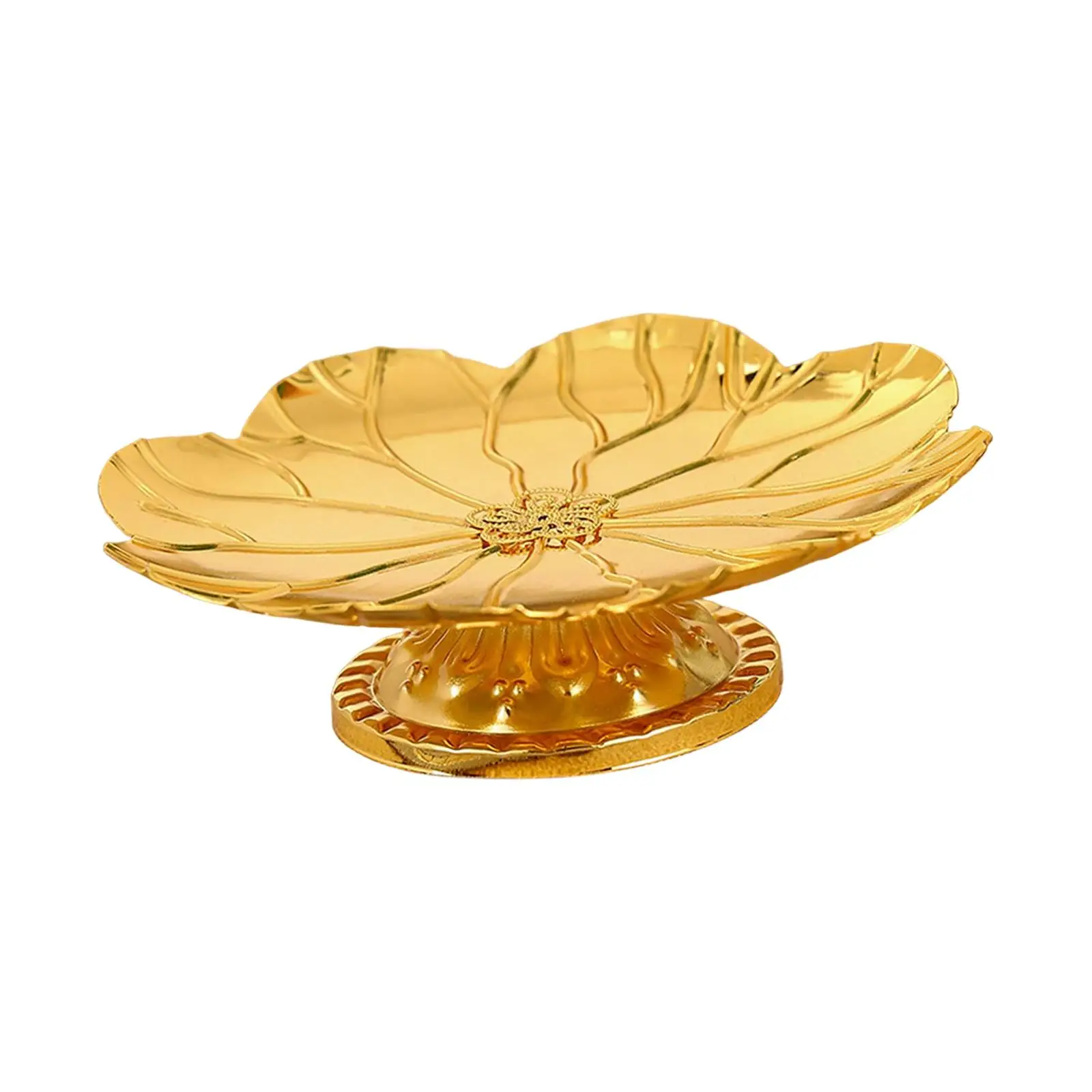 Gold Pedestal Bowl Candy Storage Basket Table Centerpiece Desktop Tray Cupcake Holder for Festivals Decoration